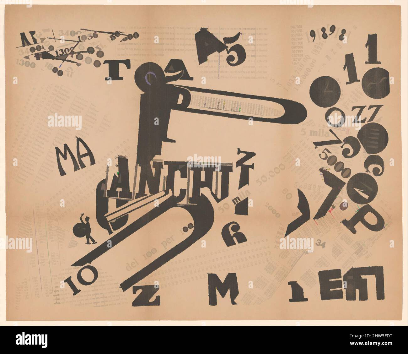 Art inspiré par Une assemblée tumultueuse. Sensibilité numérique (une assemblée tumultueuse. Sensibilité numérique) publié dans les mots en liberté futuristes, 1919, typographie, 10 1/2 x 13 po. (26,7 x 33,0 cm), Prints, Filippo Tommaso Marinetti (italien, né en Égypte, Alexandrie 1876–1944, oeuvres classiques modernisées par Artotop avec une touche de modernité. Formes, couleur et valeur, impact visuel accrocheur sur l'art émotions par la liberté d'œuvres d'art d'une manière contemporaine. Un message intemporel qui cherche une nouvelle direction créative. Artistes qui se tournent vers le support numérique et créent le NFT Artotop Banque D'Images