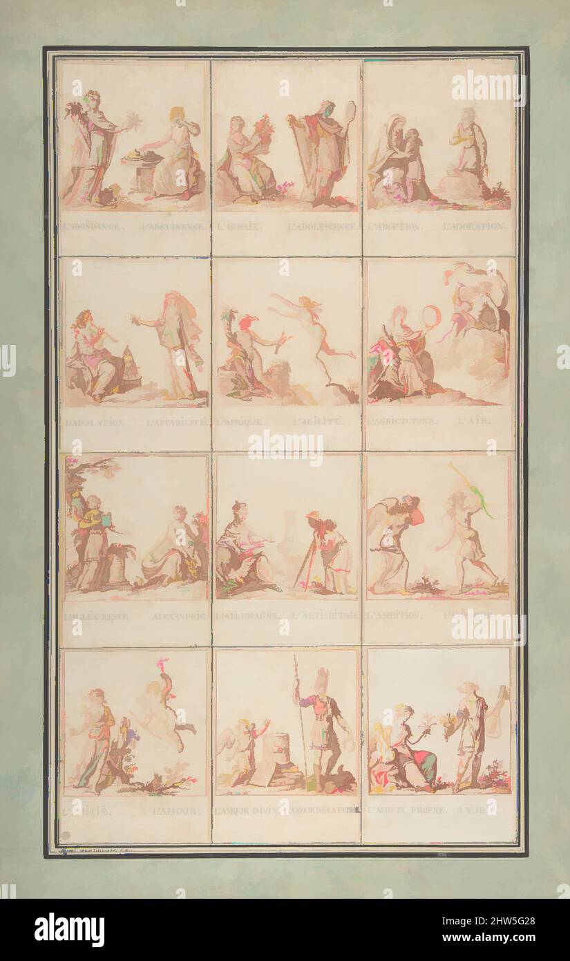 Art inspiré par des illustrations pour un livre de motifs allégoriques, fin 18th–début 19th siècle, stylo et encre grise, craie rouge, 19 3/16 x 12 13/16 po. (48,8 x 32,6 cm), dessins, Antoine Borel (français, Paris 1743–après 1810, oeuvres classiques modernisées par Artotop avec une touche de modernité. Formes, couleur et valeur, impact visuel accrocheur sur l'art émotions par la liberté d'œuvres d'art d'une manière contemporaine. Un message intemporel qui cherche une nouvelle direction créative. Artistes qui se tournent vers le support numérique et créent le NFT Artotop Banque D'Images