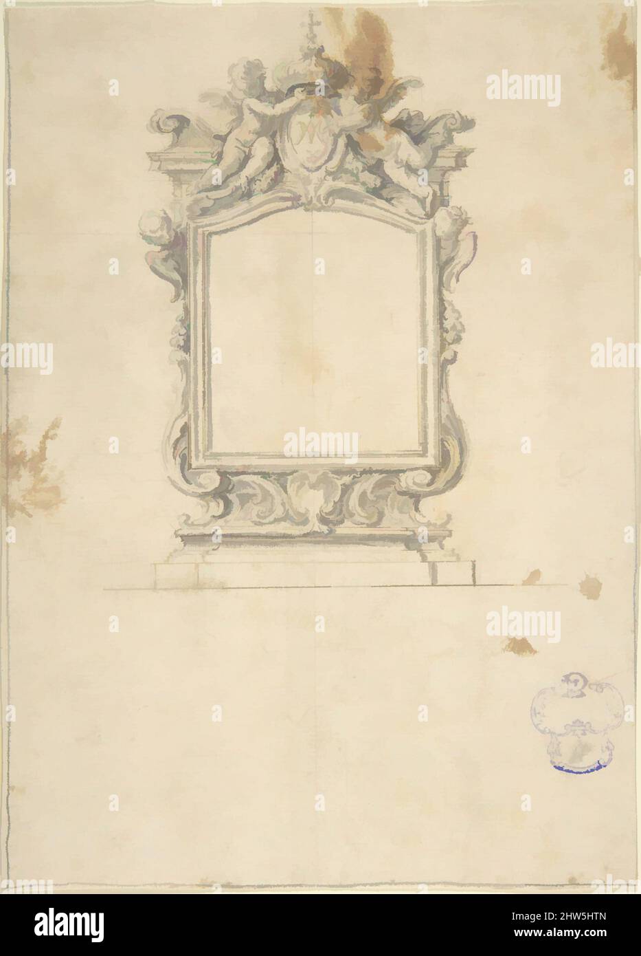 Art inspiré par le design pour le cadre d'image ecclésiastique, mi-17th siècle, stylo et encre brune, lavage gris, dessins, Anonyme, italien, 17th siècle, les œuvres classiques modernisées par Artotop avec une touche de modernité. Formes, couleur et valeur, impact visuel accrocheur sur l'art émotions par la liberté d'œuvres d'art d'une manière contemporaine. Un message intemporel qui cherche une nouvelle direction créative. Artistes qui se tournent vers le support numérique et créent le NFT Artotop Banque D'Images