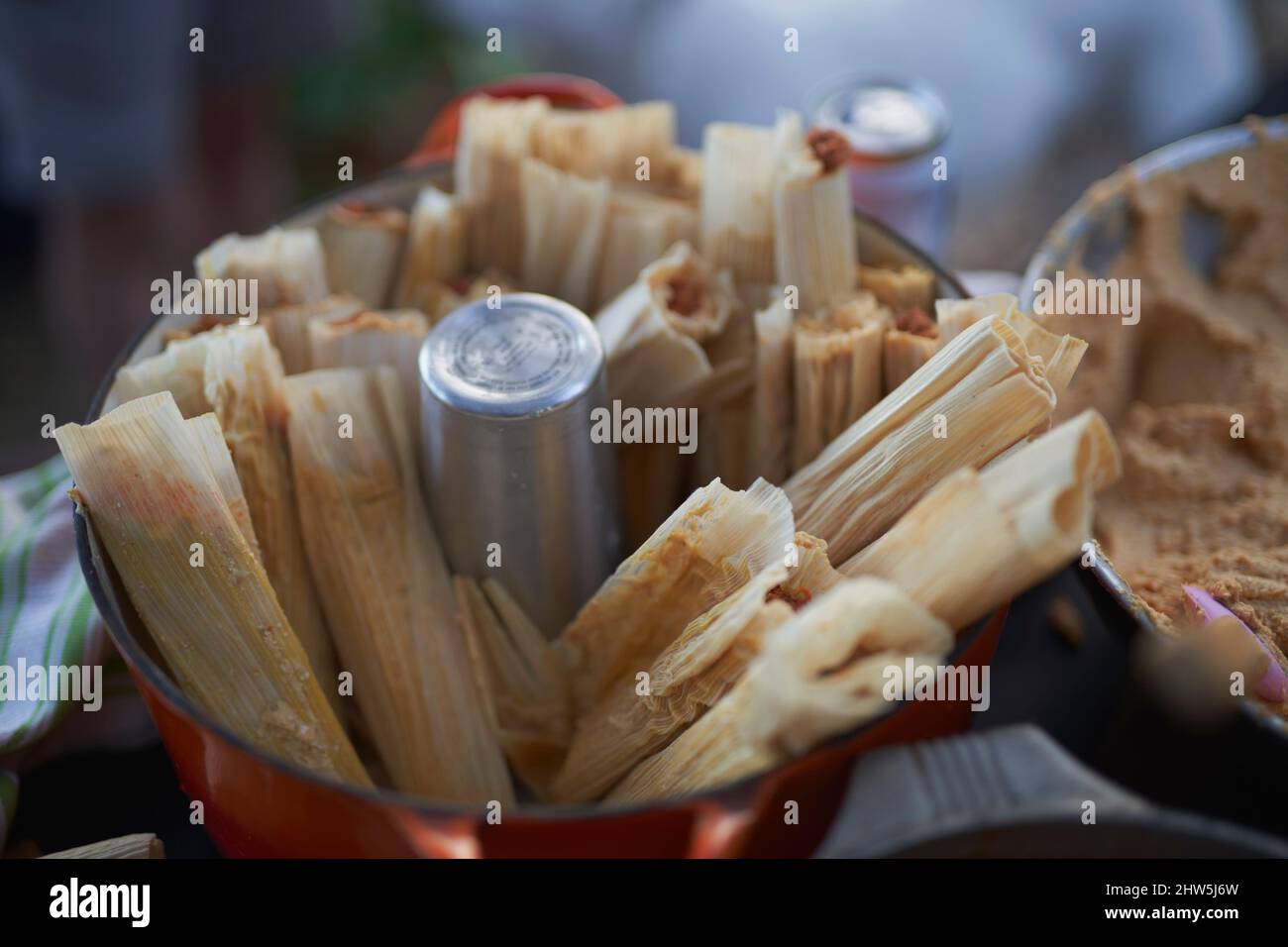 Gros plan sur les tamales Banque D'Images
