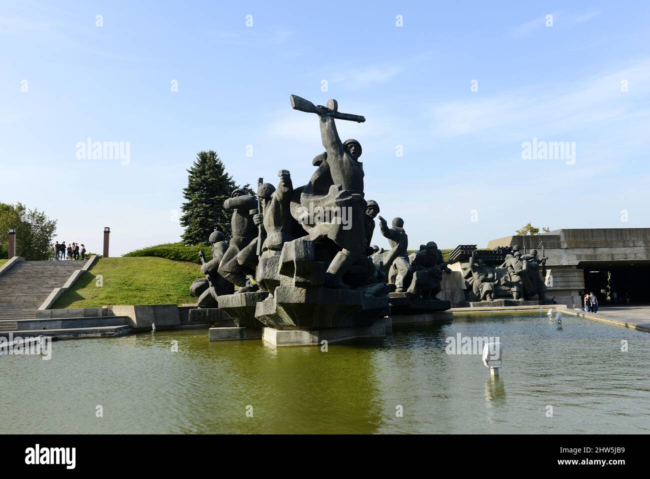 Traversée du monument Dniepr au Musée d'Etat ukrainien de la Grande Guerre patriotique à Kiev, Ukraine. Banque D'Images