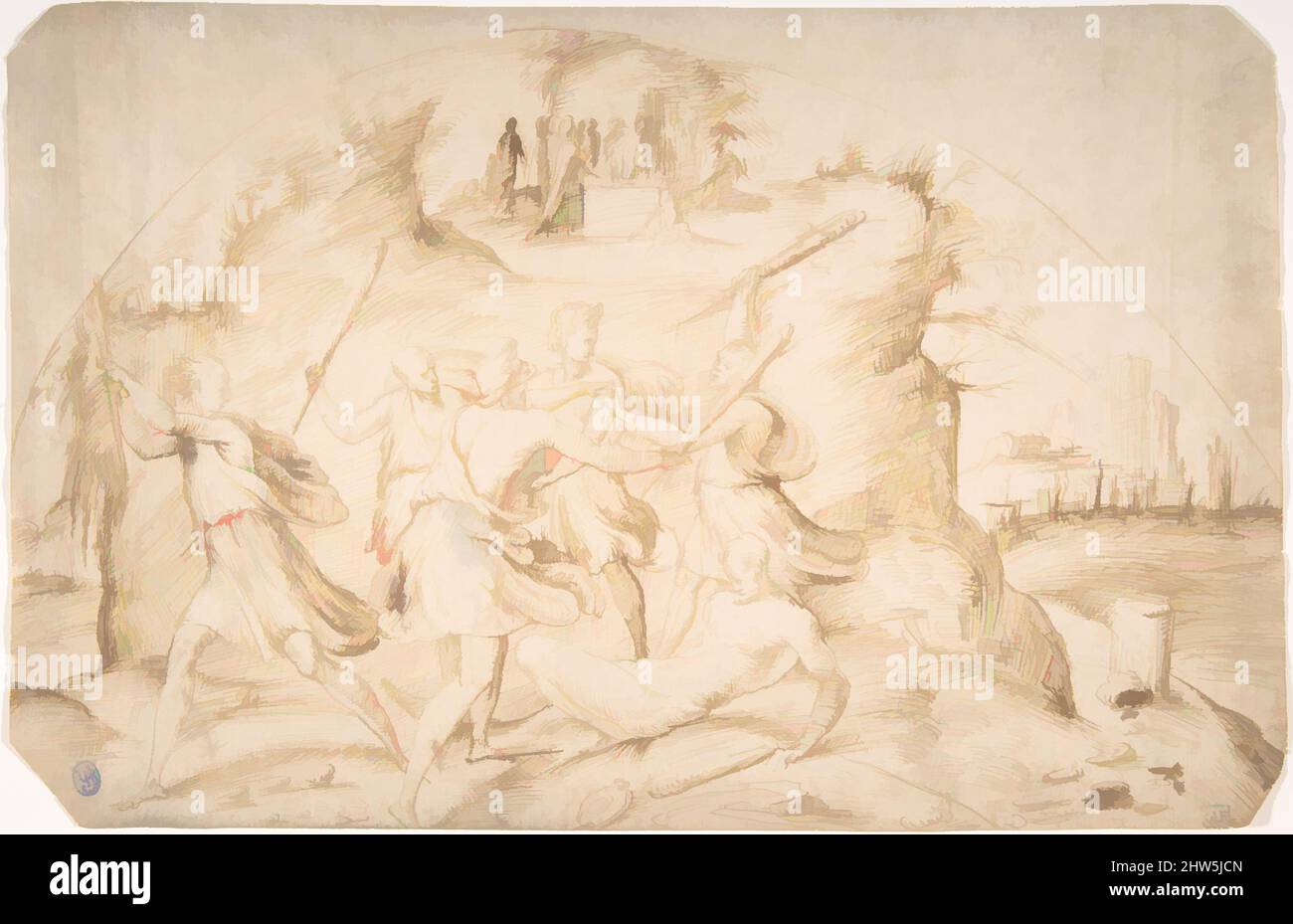 Art inspiré par l'âge du fer, 1520s–30s, encre stylo et brune, feuille : 8 x 12 3/8 po. (20,3 x 31,5 cm), dessins, attribués à Alonso Berruguete (espagnol, Paredes de Nava (Palencia) 1486–1561 Toledo, œuvres classiques modernisées par Artotop avec une touche de modernité. Formes, couleur et valeur, impact visuel accrocheur sur l'art émotions par la liberté d'œuvres d'art d'une manière contemporaine. Un message intemporel qui cherche une nouvelle direction créative. Artistes qui se tournent vers le support numérique et créent le NFT Artotop Banque D'Images