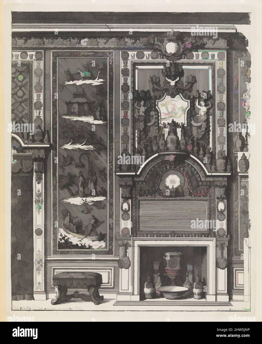 Art inspiré des œuvres du Sr D. Marot, publié en 1703 ou 1712, gravure, gravure, gravure, page de titre de la collection, total : 14 7/16 x 9 3/4 x 3/16 po. (36,6 x 24,8 x 0,4 cm), Livres, Daniel Marot l'ancien (français, Paris 1661–1752 la Haye), première publication de Daniel, œuvres classiques modernisées par Artotop avec un peu de modernité. Formes, couleur et valeur, impact visuel accrocheur sur l'art émotions par la liberté d'œuvres d'art d'une manière contemporaine. Un message intemporel qui cherche une nouvelle direction créative. Artistes qui se tournent vers le support numérique et créent le NFT Artotop Banque D'Images