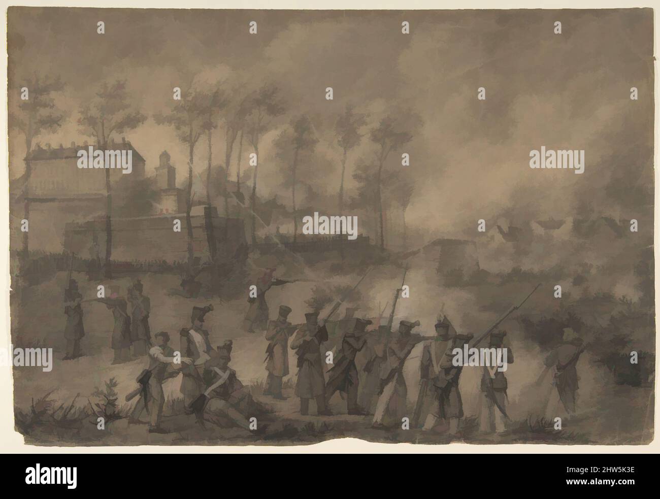 Art inspiré par la scène de combat, 19th siècle, craie noire, rehaussé de blanc, 11 7/8 x 17 1/2 cm (30,2 x 44,5 cm), dessins, anonymes, français, 19th siècle, Œuvres classiques modernisées par Artotop avec une touche de modernité. Formes, couleur et valeur, impact visuel accrocheur sur l'art émotions par la liberté d'œuvres d'art d'une manière contemporaine. Un message intemporel qui cherche une nouvelle direction créative. Artistes qui se tournent vers le support numérique et créent le NFT Artotop Banque D'Images