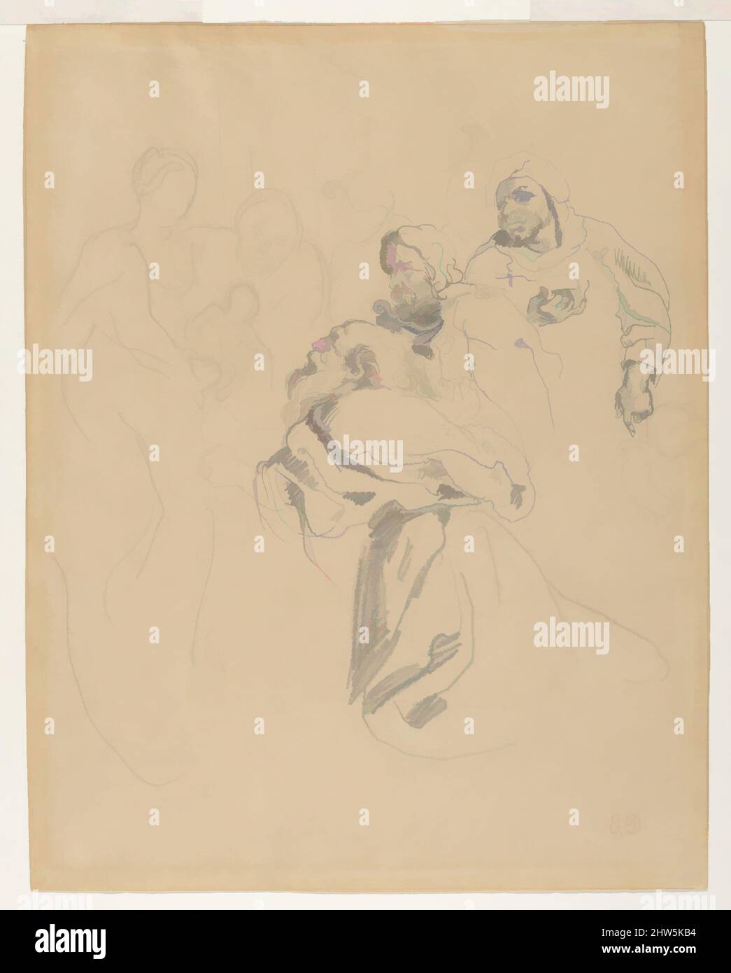 Art inspiré par l'adoration des Mages, d'après Rubens 'adoration des Mages', ca. 1830, Graphite sur papier vélin, feuille : 10 1/8 x 7 13/16 po. (25,7 x 19,9 cm), dessins, Eugène Delacroix (français, Charenton-Saint-Maurice 1798–1863 Paris, oeuvres classiques modernisées par Artotop avec une touche de modernité. Formes, couleur et valeur, impact visuel accrocheur sur l'art émotions par la liberté d'œuvres d'art d'une manière contemporaine. Un message intemporel qui cherche une nouvelle direction créative. Artistes qui se tournent vers le support numérique et créent le NFT Artotop Banque D'Images