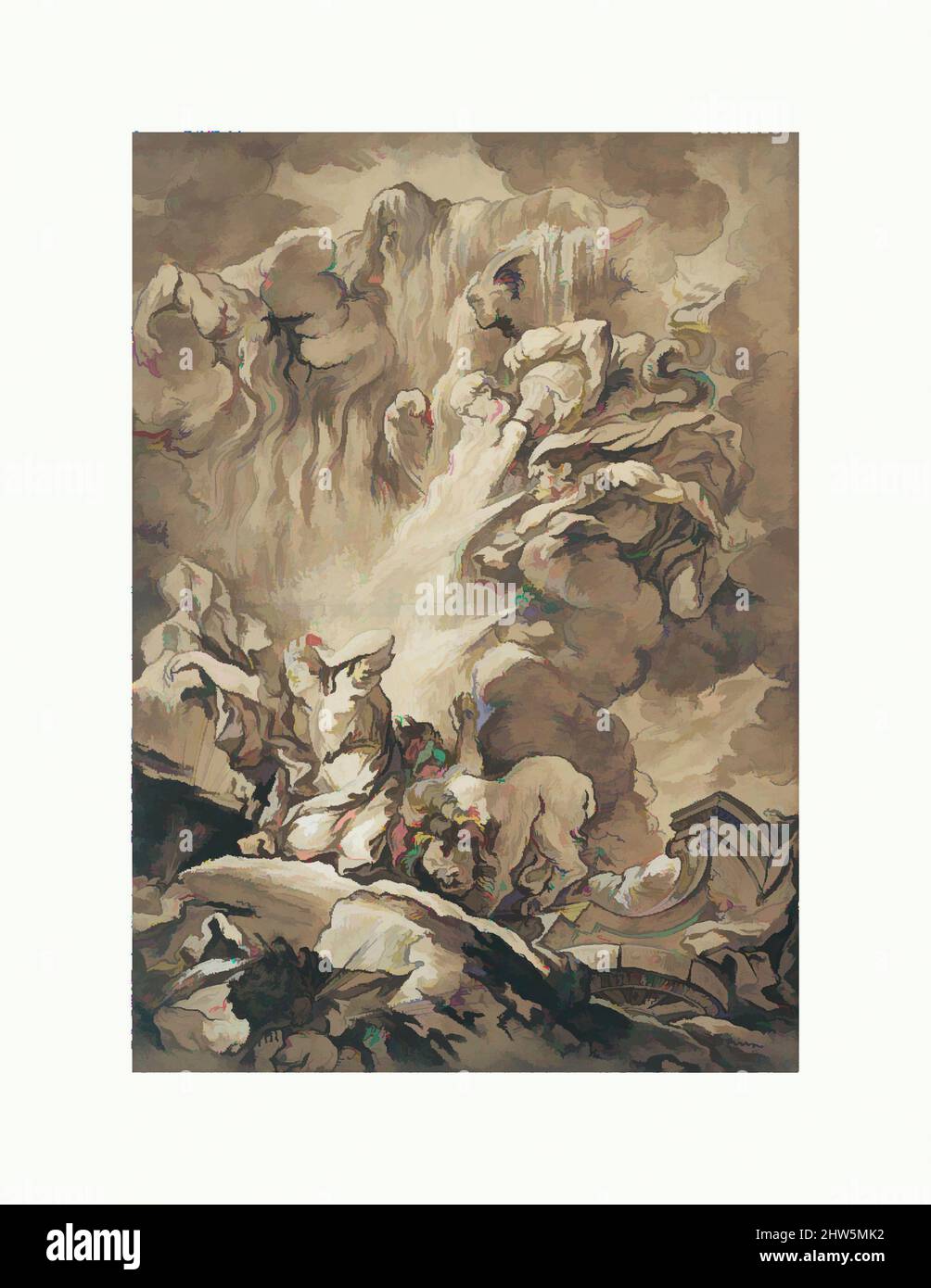 Art inspiré par la livraison de Cybele, un Allegory of the Seasons, n.d., stylo et encre noire, brosse et lavage brun, rehaussé de gouache blanc, sur craie noire sous-dessin, 25 13/16 x 18 1/4 po. (65,6 x 46,4 cm.), dessins, Gabriel François Doyen (français, Paris 1726–1806 St, oeuvres classiques modernisées par Artotop avec une touche de modernité. Formes, couleur et valeur, impact visuel accrocheur sur l'art émotions par la liberté d'œuvres d'art d'une manière contemporaine. Un message intemporel qui cherche une nouvelle direction créative. Artistes qui se tournent vers le support numérique et créent le NFT Artotop Banque D'Images