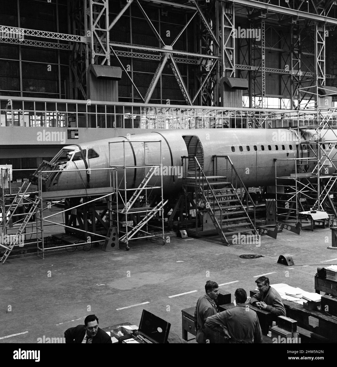 Début de la construction du prototype britannique Concorde 002. 26th février 1968. Banque D'Images