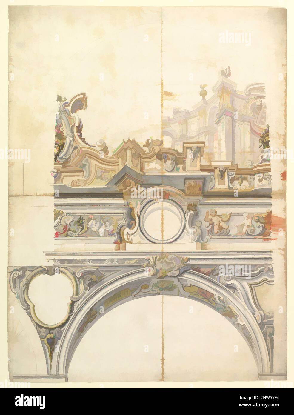 Art inspiré par deux autres dessins pour une balustrade avec perspective architecturale., 1700–1780, encre stylo et marron, pinceau avec brun, gris lavant et aquarelle, sur le point d'avance ou le graphite, avec construction réglée et boussole. Quelques lignes de cadrage en pointillé en stylo et encre brune, feuille: 21, oeuvres classiques modernisées par Artotop avec un peu de modernité. Formes, couleur et valeur, impact visuel accrocheur sur l'art émotions par la liberté d'œuvres d'art d'une manière contemporaine. Un message intemporel qui cherche une nouvelle direction créative. Artistes qui se tournent vers le support numérique et créent le NFT Artotop Banque D'Images