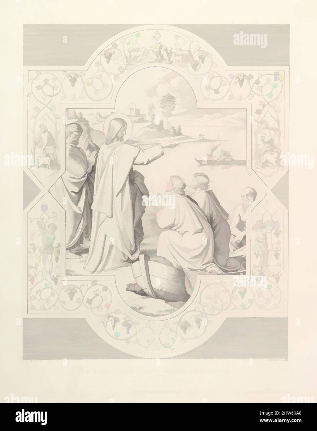 Art inspiré par l'appel des Apôtres Saint-James et Saint-Jean, 1839, gravure, feuille : 26 3/8 x 21 7/8 po. (67 x 55,6 cm), Prints, Friedrich August Pflugfelder (allemand, Brême 1809–après 1856 Düsseldorf), après Johann Friedrich Overbeck (allemand, Lübeck 1789–1869 Rome, oeuvres classiques modernisées par Artotop avec une touche de modernité. Formes, couleur et valeur, impact visuel accrocheur sur l'art émotions par la liberté d'œuvres d'art d'une manière contemporaine. Un message intemporel qui cherche une nouvelle direction créative. Artistes qui se tournent vers le support numérique et créent le NFT Artotop Banque D'Images