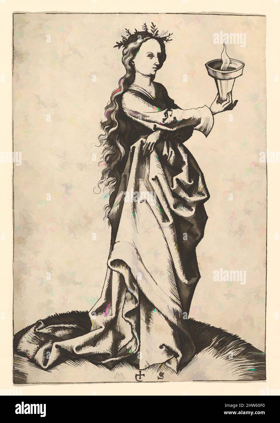 Art inspiré par la troisième Vierge de Sage, 15th siècle, gravure, estampes, Martin Schongauer (allemand, Colmar ca. 1435/50–1491 Breisach, œuvres classiques modernisées par Artotop avec une touche de modernité. Formes, couleur et valeur, impact visuel accrocheur sur l'art émotions par la liberté d'œuvres d'art d'une manière contemporaine. Un message intemporel qui cherche une nouvelle direction créative. Artistes qui se tournent vers le support numérique et créent le NFT Artotop Banque D'Images
