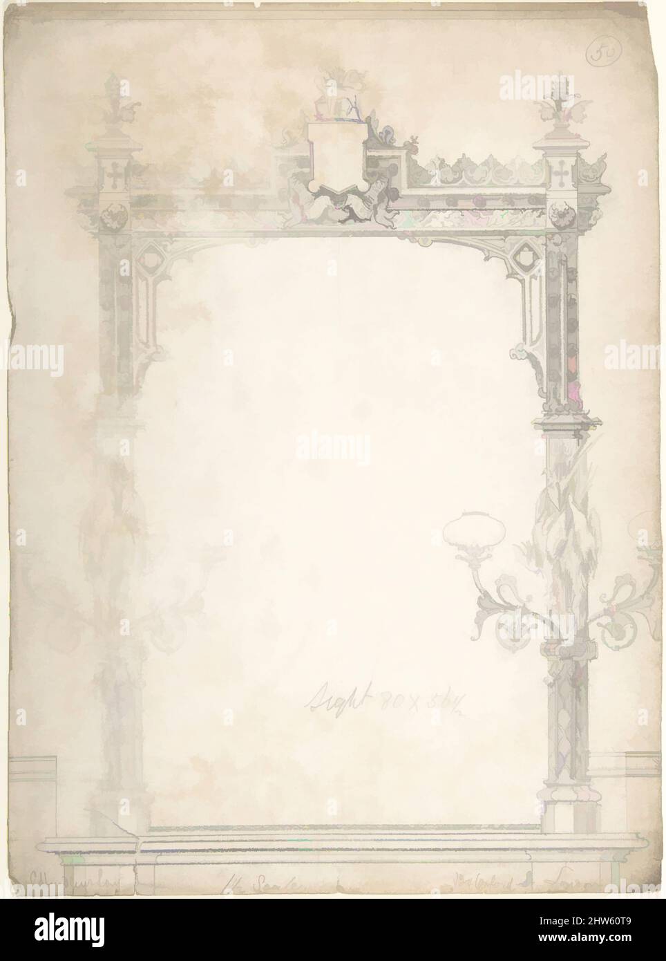 Art inspiré par Design for a Frame, 1841–84, Graphite, feuille : 15 1/16 x 11 1/16 po. (38,3 x 28,1 cm), Charles Hindley et fils (Britannique, Londres 1841–1917 Londres, œuvres classiques modernisées par Artotop avec une touche de modernité. Formes, couleur et valeur, impact visuel accrocheur sur l'art émotions par la liberté d'œuvres d'art d'une manière contemporaine. Un message intemporel qui cherche une nouvelle direction créative. Artistes qui se tournent vers le support numérique et créent le NFT Artotop Banque D'Images