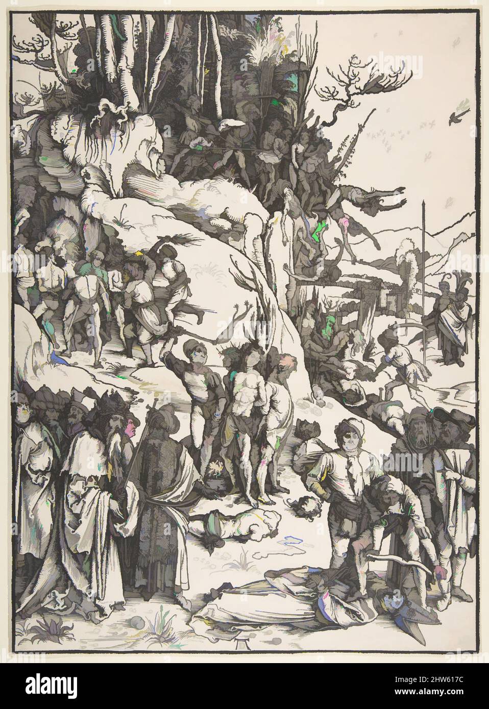 Art inspiré par le martyre des dix mille, s.d., Woodcut, feuille: 15 1/2 x 11 5/16 po. (39,3 x 28,7 cm), Prints, Albrecht Dürer (allemand, Nuremberg 1471–1528 Nuremberg, œuvres classiques modernisées par Artotop avec une touche de modernité. Formes, couleur et valeur, impact visuel accrocheur sur l'art émotions par la liberté d'œuvres d'art d'une manière contemporaine. Un message intemporel qui cherche une nouvelle direction créative. Artistes qui se tournent vers le support numérique et créent le NFT Artotop Banque D'Images