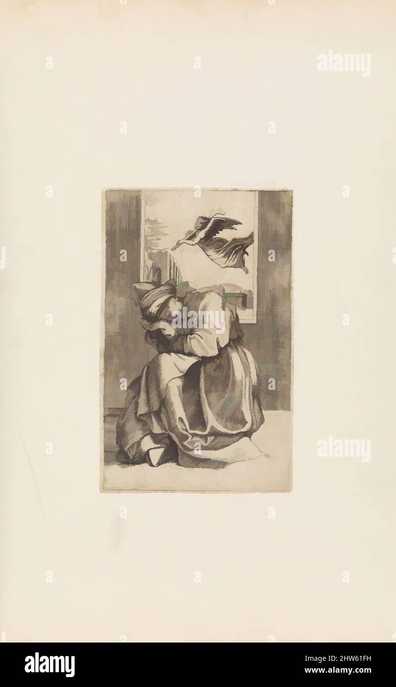 Art inspiré par la vision de Sainte-Hélène, Etching, estampes, cercle de Marcantonio Raimondi (Italien, Argini (?) env. 1480–avant 1534 Bologne (?)), dans Mariette Album, folio 56, oeuvres classiques modernisées par Artotop avec une touche de modernité. Formes, couleur et valeur, impact visuel accrocheur sur l'art émotions par la liberté d'œuvres d'art d'une manière contemporaine. Un message intemporel qui cherche une nouvelle direction créative. Artistes qui se tournent vers le support numérique et créent le NFT Artotop Banque D'Images