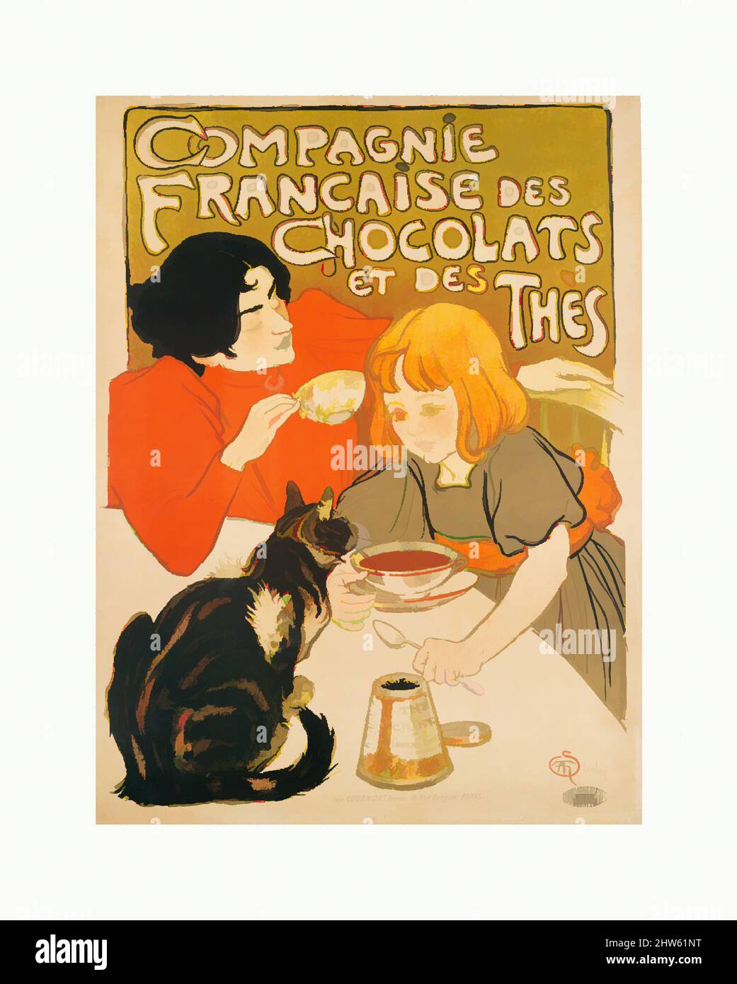 Art inspiré par la Compagnie française des chocolats et des Thès, 1895, affiche lithographique couleur, Théophile-Alexandre Steinlen (France (Suisse), Lausanne 1859–1923 Paris, œuvres classiques modernisées par Artotop avec une touche de modernité. Formes, couleur et valeur, impact visuel accrocheur sur l'art émotions par la liberté d'œuvres d'art d'une manière contemporaine. Un message intemporel qui cherche une nouvelle direction créative. Artistes qui se tournent vers le support numérique et créent le NFT Artotop Banque D'Images