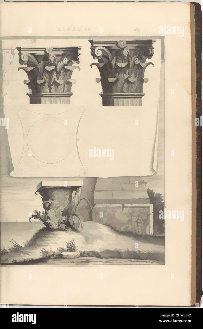 Art inspiré par les dix livres d'architecture de Vitruve, corrigez et métiers spécialisés en François, avec notes et chiffres, 1684, livre imprimé avec illustrations en bois avec plaques gravées et frontispice, total: 17 3/8 x 12 1/16 x 1 9/16 po. (44,2 x 30,7 x 4 cm), Livres, oeuvres classiques modernisées par Artotop avec une touche de modernité. Formes, couleur et valeur, impact visuel accrocheur sur l'art émotions par la liberté d'œuvres d'art d'une manière contemporaine. Un message intemporel qui cherche une nouvelle direction créative. Artistes qui se tournent vers le support numérique et créent le NFT Artotop Banque D'Images