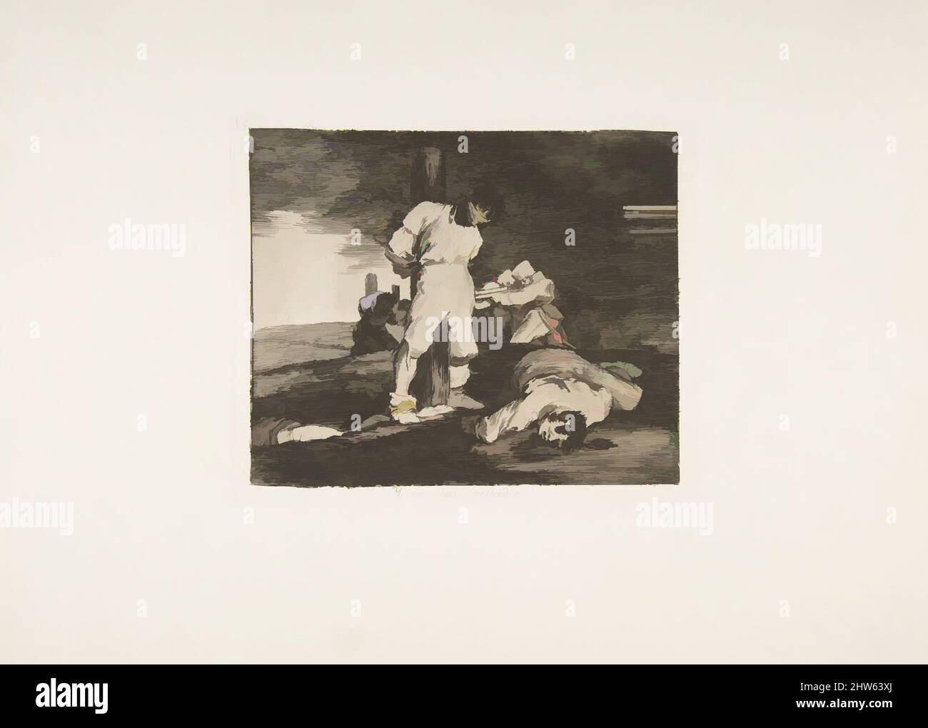Art inspiré par la planche 15 de 'les désastres de la guerre' (Los Desastres de la Guerra):et il n'y a rien à faire (y no hai remado), 1810 ( publié en 1863), Etching, point sec, burin et burnisher, plaque: 5 1/2 × 6 9/16 in. (14 × 16,6 cm), Prints, Goya (Francisco de Goya y Lucientes) (, oeuvres classiques modernisées par Artotop avec un peu de modernité. Formes, couleur et valeur, impact visuel accrocheur sur l'art émotions par la liberté d'œuvres d'art d'une manière contemporaine. Un message intemporel qui cherche une nouvelle direction créative. Artistes qui se tournent vers le support numérique et créent le NFT Artotop Banque D'Images