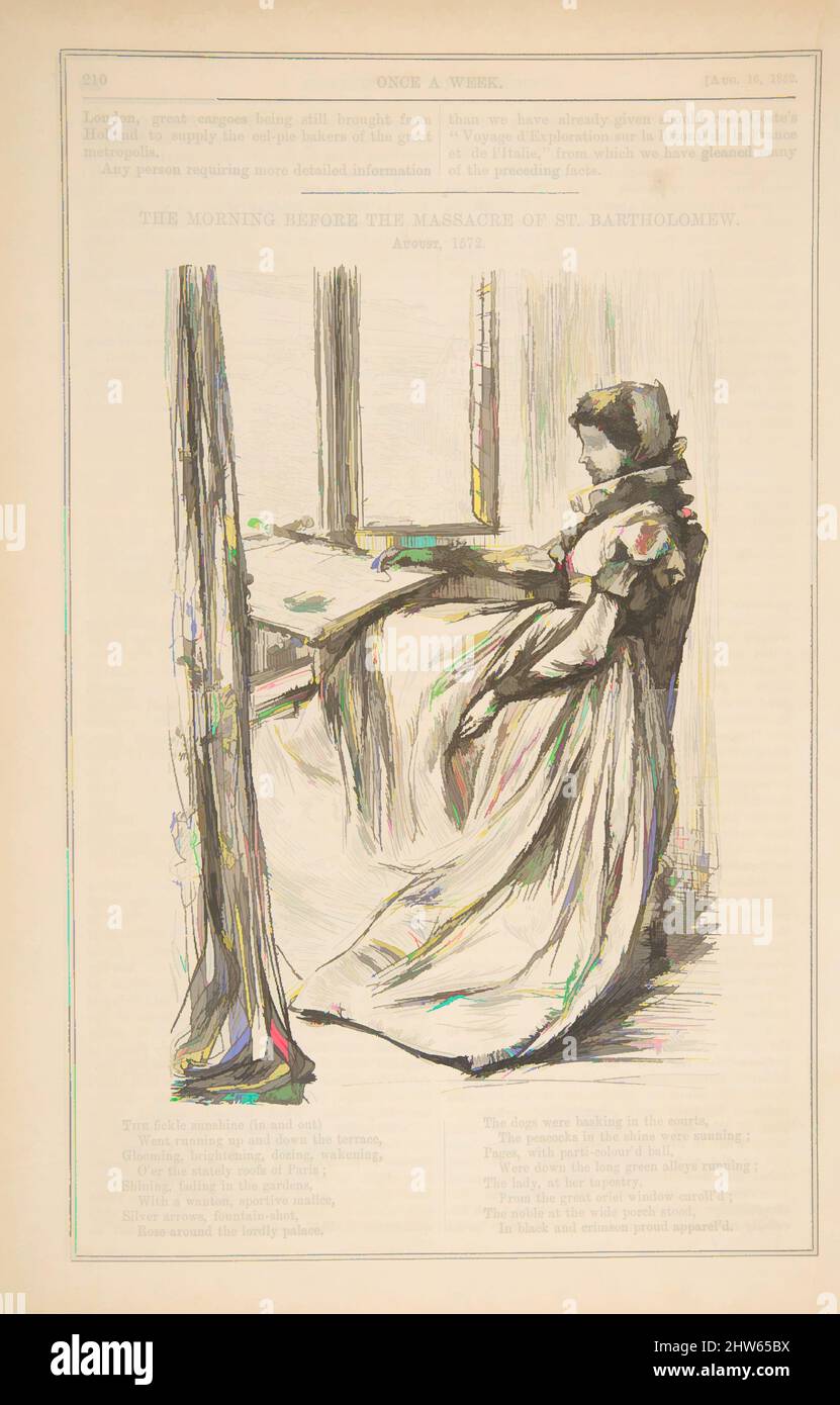 Art inspiré par l'illustration à 'le matin avant le massacre de Saint Bartholomew' (une fois par semaine, 16 août 1862), 1862, gravure en bois, Reproductions, d'après James McNeill Whistler (American, Lowell, Massachusetts 1834–1903 London, Classic œuvres modernisées par Artotop avec une touche de modernité. Formes, couleur et valeur, impact visuel accrocheur sur l'art émotions par la liberté d'œuvres d'art d'une manière contemporaine. Un message intemporel qui cherche une nouvelle direction créative. Artistes qui se tournent vers le support numérique et créent le NFT Artotop Banque D'Images