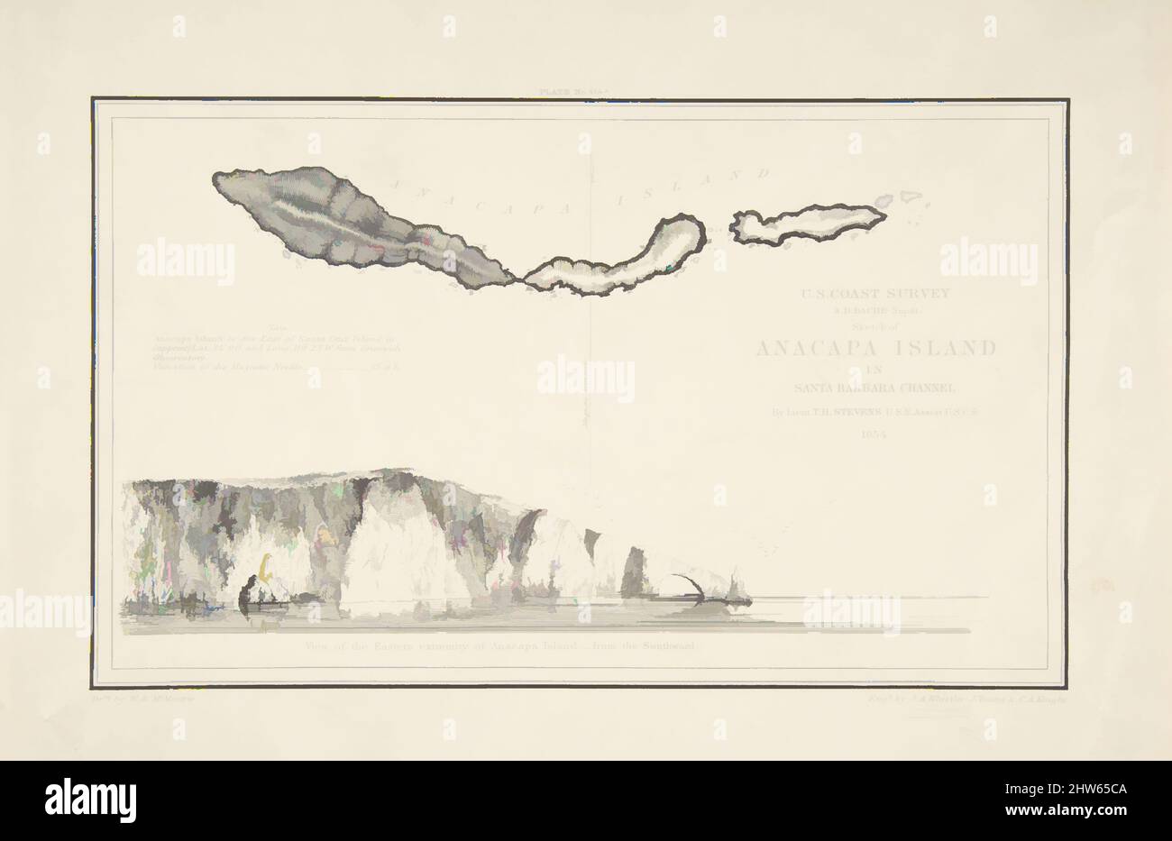 Art inspiré par le U.S. Coast Survey...croquis de l'île Anapaca dans le canal de Santa Barbara, 1854–57, lithographie de transfert, feuille: 8 x 11 7/16 po. (20,3 x 29,1 cm), Prints, James McNeill Whistler (American, Lowell, Massachusetts 1834–1903 London), John Young (American, active 1854), Charles, œuvres classiques modernisées par Artotop avec une touche de modernité. Formes, couleur et valeur, impact visuel accrocheur sur l'art émotions par la liberté d'œuvres d'art d'une manière contemporaine. Un message intemporel qui cherche une nouvelle direction créative. Artistes qui se tournent vers le support numérique et créent le NFT Artotop Banque D'Images