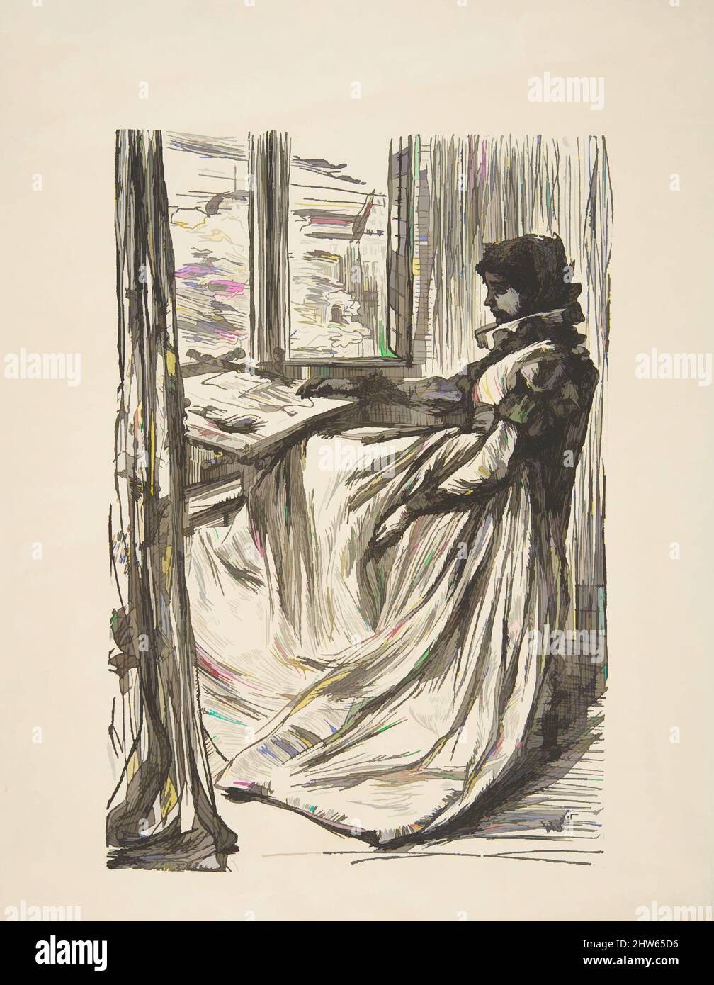 Art inspiré par l'illustration à 'le matin avant le massacre de Saint Bartholomew' (une fois par semaine), 1862, gravure en bois; épreuve, feuille: 5 7/8 x 4 po. (14,9 x 10,2 cm), Prints, d'après James McNeill Whistler (American, Lowell, Massachusetts 1834–1903 London, Classic œuvres modernisées par Artotop avec une touche de modernité. Formes, couleur et valeur, impact visuel accrocheur sur l'art émotions par la liberté d'œuvres d'art d'une manière contemporaine. Un message intemporel qui cherche une nouvelle direction créative. Artistes qui se tournent vers le support numérique et créent le NFT Artotop Banque D'Images