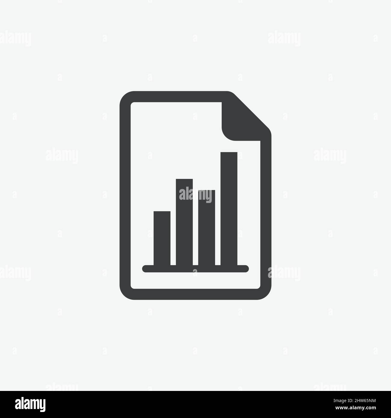 Icône de vecteur plat de document de fichier de statistiques Illustration de Vecteur