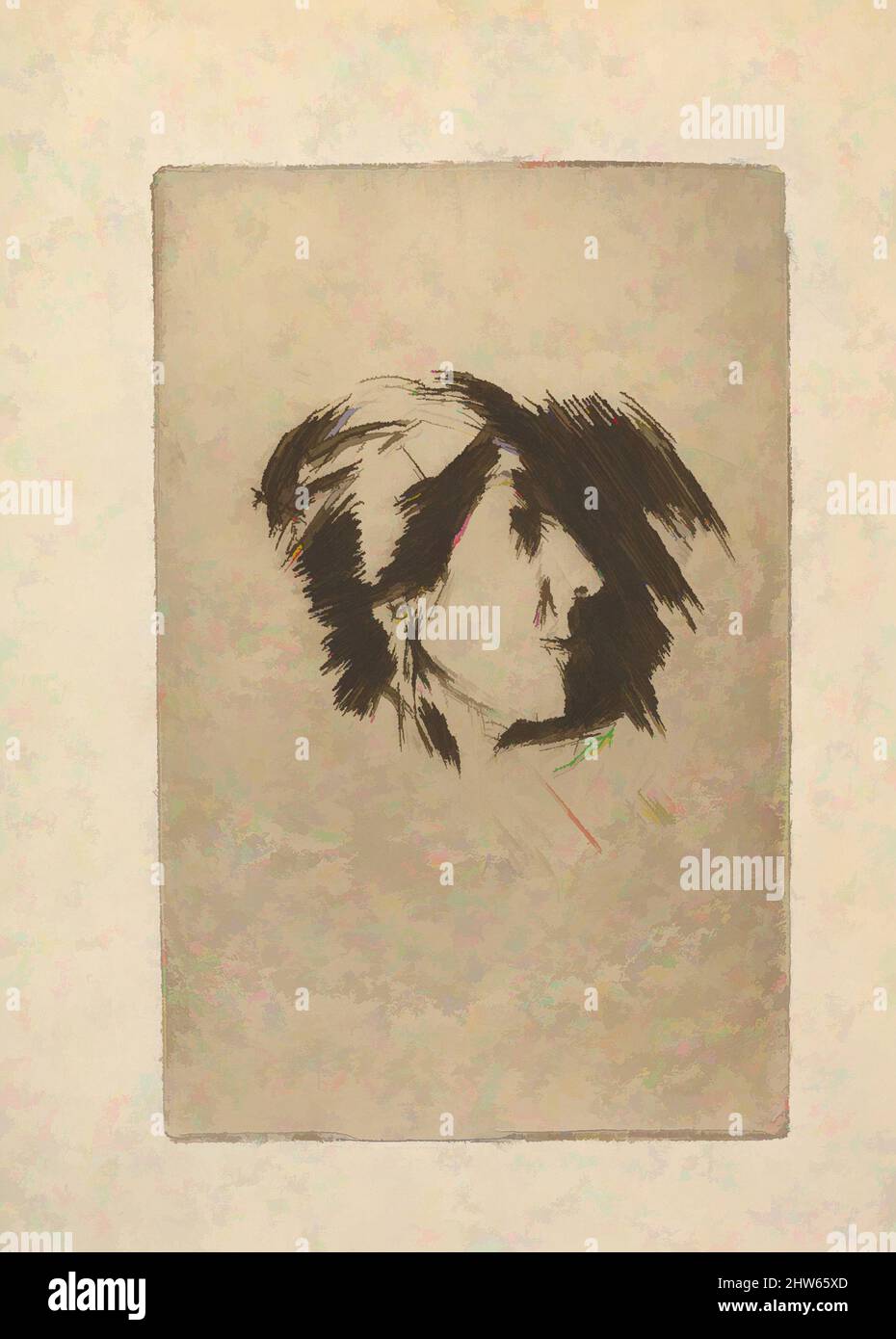 Art inspiré par la tête d'une femme dans le profil, ca. 1885, Décapage, imprimé à l'encre brune ; état uniquement, plaque : 3 15/16 x 2 1/2 po. (10 x 6,4 cm), Prints, Walter Richard Sickert (Anglais, Munich 1860–1942 Bathampton, Somerset, oeuvres classiques modernisées par Artotop avec une touche de modernité. Formes, couleur et valeur, impact visuel accrocheur sur l'art émotions par la liberté d'œuvres d'art d'une manière contemporaine. Un message intemporel qui cherche une nouvelle direction créative. Artistes qui se tournent vers le support numérique et créent le NFT Artotop Banque D'Images Art inspiré par la tête d'une femme dans le profil, ca. 1885, Décapage, imprimé à l'encre brune ; état uniquement, plaque : 3 15/16 x 2 1/2 po. (10 x 6,4 cm), Prints, Walter Richard Sickert (Anglais, Munich 1860–1942 Bathampton, Somerset, oeuvres classiques modernisées par Artotop avec une touche de modernité. Formes, couleur et valeur, impact visuel accrocheur sur l'art émotions par la liberté d'œuvres d'art d'une manière contemporaine. Un message intemporel qui cherche une nouvelle direction créative. Artistes qui se tournent vers le support numérique et créent le NFT Artotop Banque D'Images