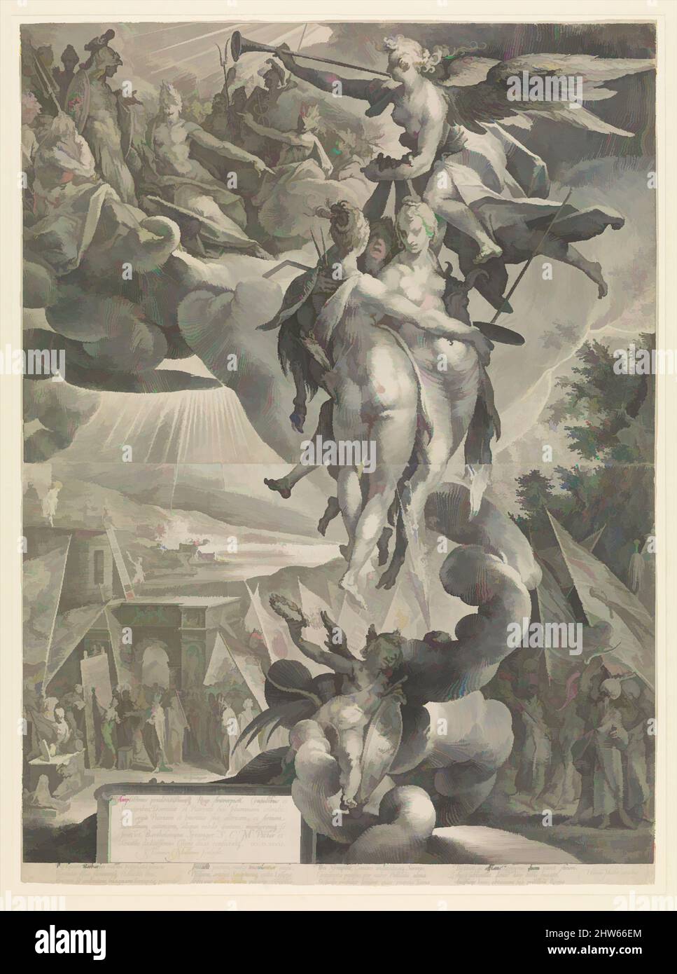 Art inspiré par l'apothéose des Arts, ca. 1619, gravure complète sur deux feuilles; troisième état de trois, 67,8 x 50,1 cm, estampes, Bartholomeus Spranger (Netherlandish, Anvers 1546–1611 Prague), Jan Muller (Netherlandish, Amsterdam 1571–1628 Amsterdam, œuvres classiques modernisées par Artotop avec une touche de modernité. Formes, couleur et valeur, impact visuel accrocheur sur l'art émotions par la liberté d'œuvres d'art d'une manière contemporaine. Un message intemporel qui cherche une nouvelle direction créative. Artistes qui se tournent vers le support numérique et créent le NFT Artotop Banque D'Images
