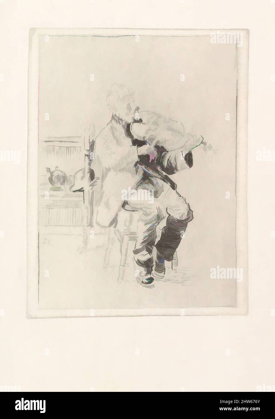 Art inspiré par le Old Fiddler (The Small plate), env. 1919, publié en 1929, gravure; deuxième état, plaque: 5 3/4 x 4 1/2 po. (14,6 x 11,4 cm), Prints, Walter Richard Sickert (Anglais, Munich 1860–1942 Bathampton, Somerset, oeuvres classiques modernisées par Artotop avec une touche de modernité. Formes, couleur et valeur, impact visuel accrocheur sur l'art émotions par la liberté d'œuvres d'art d'une manière contemporaine. Un message intemporel qui cherche une nouvelle direction créative. Artistes qui se tournent vers le support numérique et créent le NFT Artotop Banque D'Images