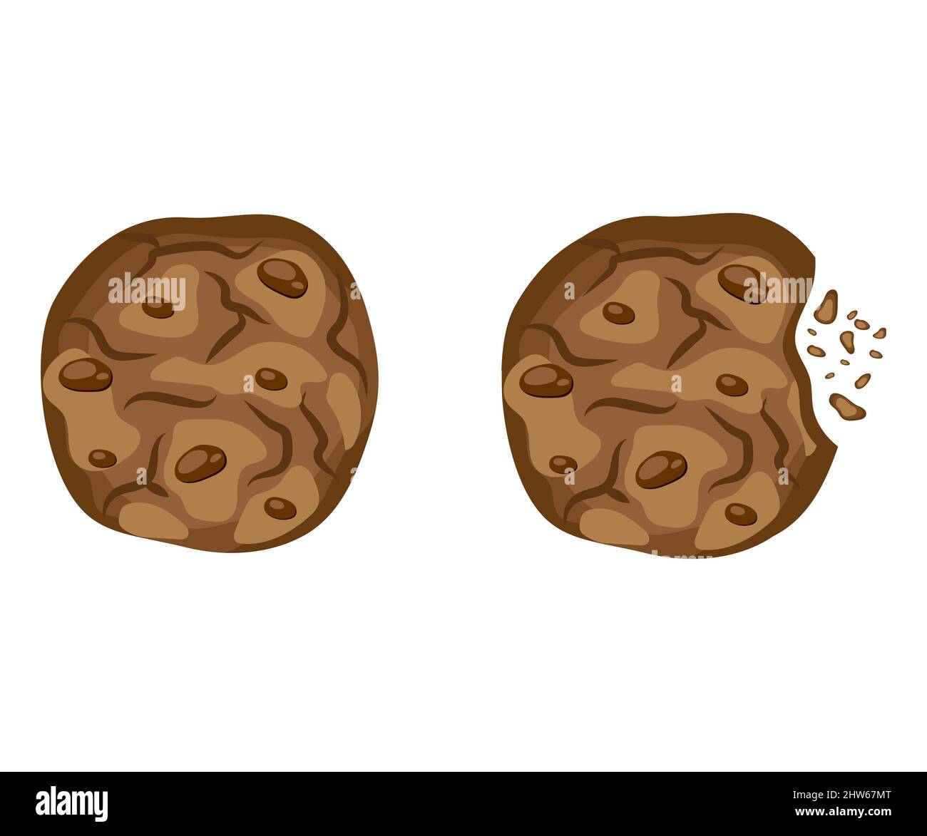 Jeu avec le vecteur de biscuits au chocolat bitten Illustration de Vecteur