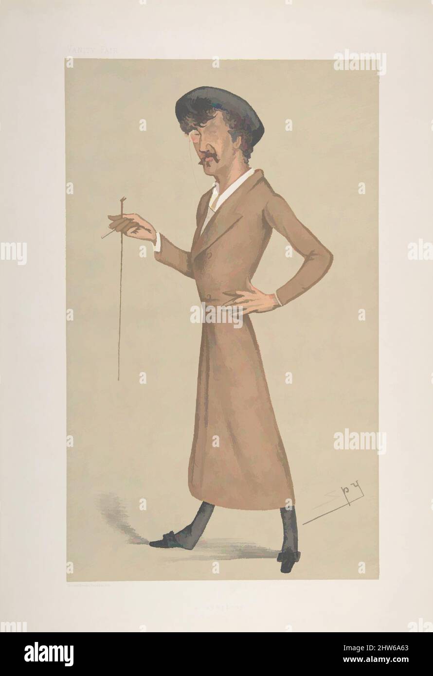 Art inspiré par Une symphonie (de 'Vanity Fair'), 12 janvier 1878, lithographie couleur, image: 12 1/8 x 7 5/16 po. (30,8 x 18,6 cm), Prints, Sir Leslie Ward 'Spy' (British, 1851–1922), Caricatue of Whistler publié dans 'Vanity Fair' le 12 janvier 1878, avec un texte coupé du magazine 'Men's, Classic Works modernisé par Artotop avec une touche de modernité. Formes, couleur et valeur, impact visuel accrocheur sur l'art émotions par la liberté d'œuvres d'art d'une manière contemporaine. Un message intemporel qui cherche une nouvelle direction créative. Artistes qui se tournent vers le support numérique et créent le NFT Artotop Banque D'Images