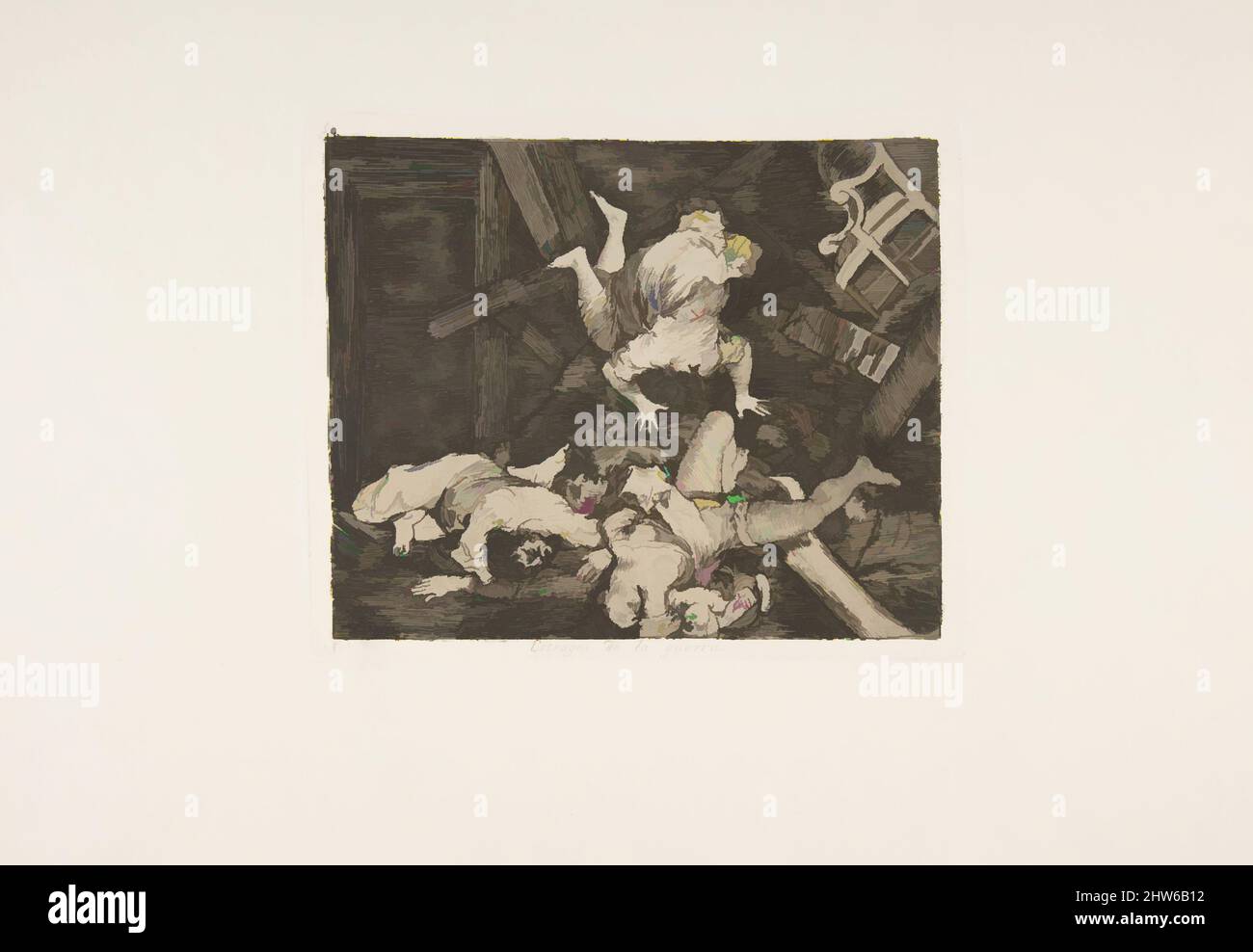 Art inspiré par la planche 30 de 'les désastres de la guerre' (Los Desastres de la Guerra):'ravages de la guerre' (Estragos de la guerra), 1810 (publié en 1863), Etching, Drypoint, burin et burnisher, Plaque : 5 1/2 × 6 5/8 po (14 × 16,8 cm), Prints, Goya (Francisco de Goya y Lucientes) (espagnol, oeuvres classiques modernisées par Artotop avec une touche de modernité. Formes, couleur et valeur, impact visuel accrocheur sur l'art émotions par la liberté d'œuvres d'art d'une manière contemporaine. Un message intemporel qui cherche une nouvelle direction créative. Artistes qui se tournent vers le support numérique et créent le NFT Artotop Banque D'Images