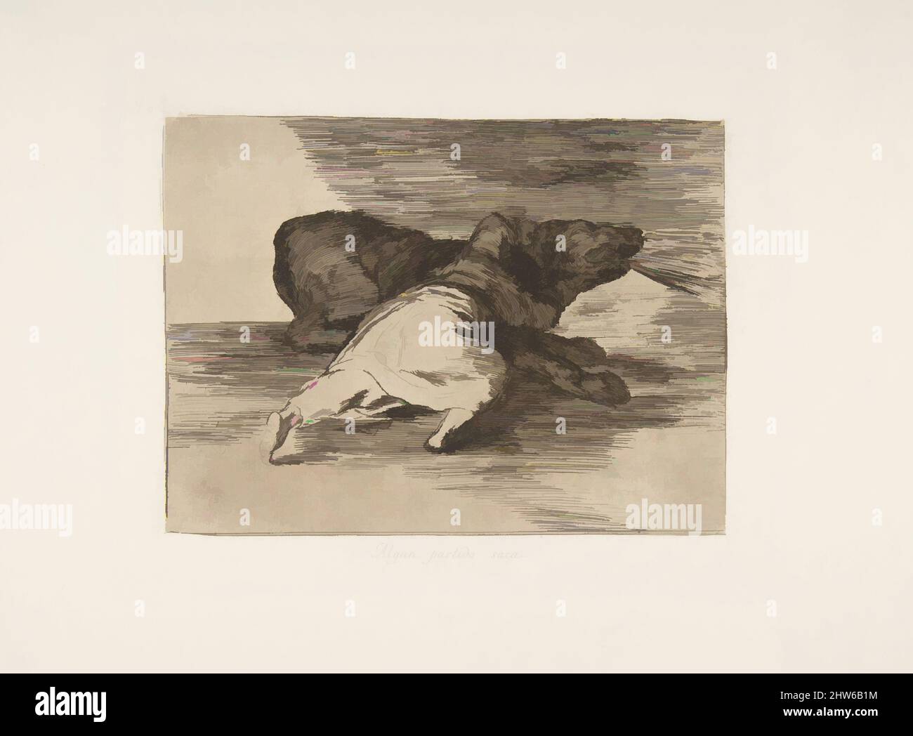 Art inspiré par la planche 40 de 'les désastres de la guerre' (Los Desastres de la Guerra):'il en tire quelque chose (Algun partido saca), 1810 (publié en 1863), Etching, Drypoint et burin, plaque: 6 7/8 × 8 7/16 in. (17,4 × 21,5 cm), Prints, Goya (Francisco de Goya y Lucientes) (espagnol, oeuvres classiques modernisées par Artotop avec une touche de modernité. Formes, couleur et valeur, impact visuel accrocheur sur l'art émotions par la liberté d'œuvres d'art d'une manière contemporaine. Un message intemporel qui cherche une nouvelle direction créative. Artistes qui se tournent vers le support numérique et créent le NFT Artotop Banque D'Images
