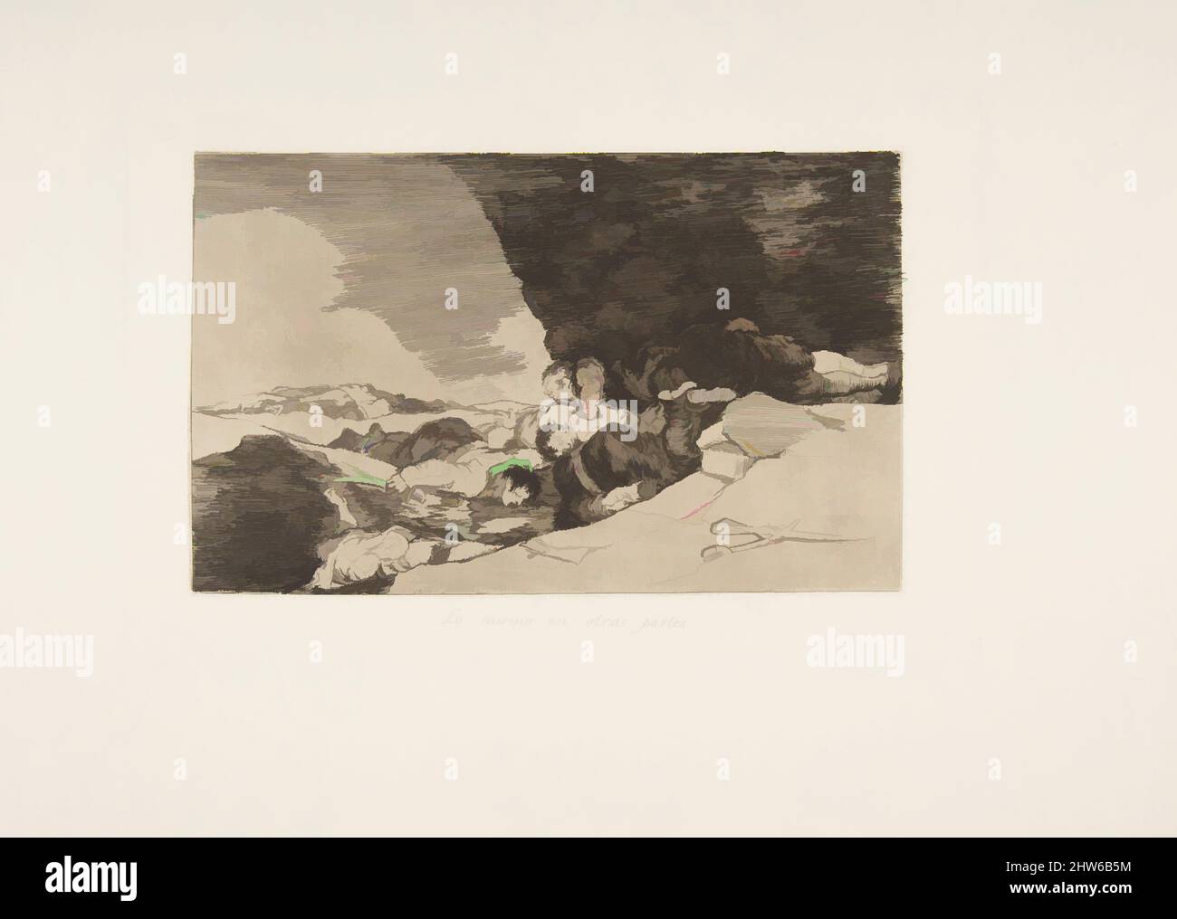Art inspiré par la planche 23 de 'les désastres de la guerre' (Los Desastres de la Guerra): 'La même ailleurs' (Lo mismo en otras parties), 1810 (publié en 1863), Etching, Drypoint, lavis et burin, Plaque : 6 5/16 × 9 7/16 po (16 × 24 cm), Prints, Goya (Francisco de Goya y Lucientes) (espagnol, oeuvres classiques modernisées par Artotop avec une touche de modernité. Formes, couleur et valeur, impact visuel accrocheur sur l'art émotions par la liberté d'œuvres d'art d'une manière contemporaine. Un message intemporel qui cherche une nouvelle direction créative. Artistes qui se tournent vers le support numérique et créent le NFT Artotop Banque D'Images