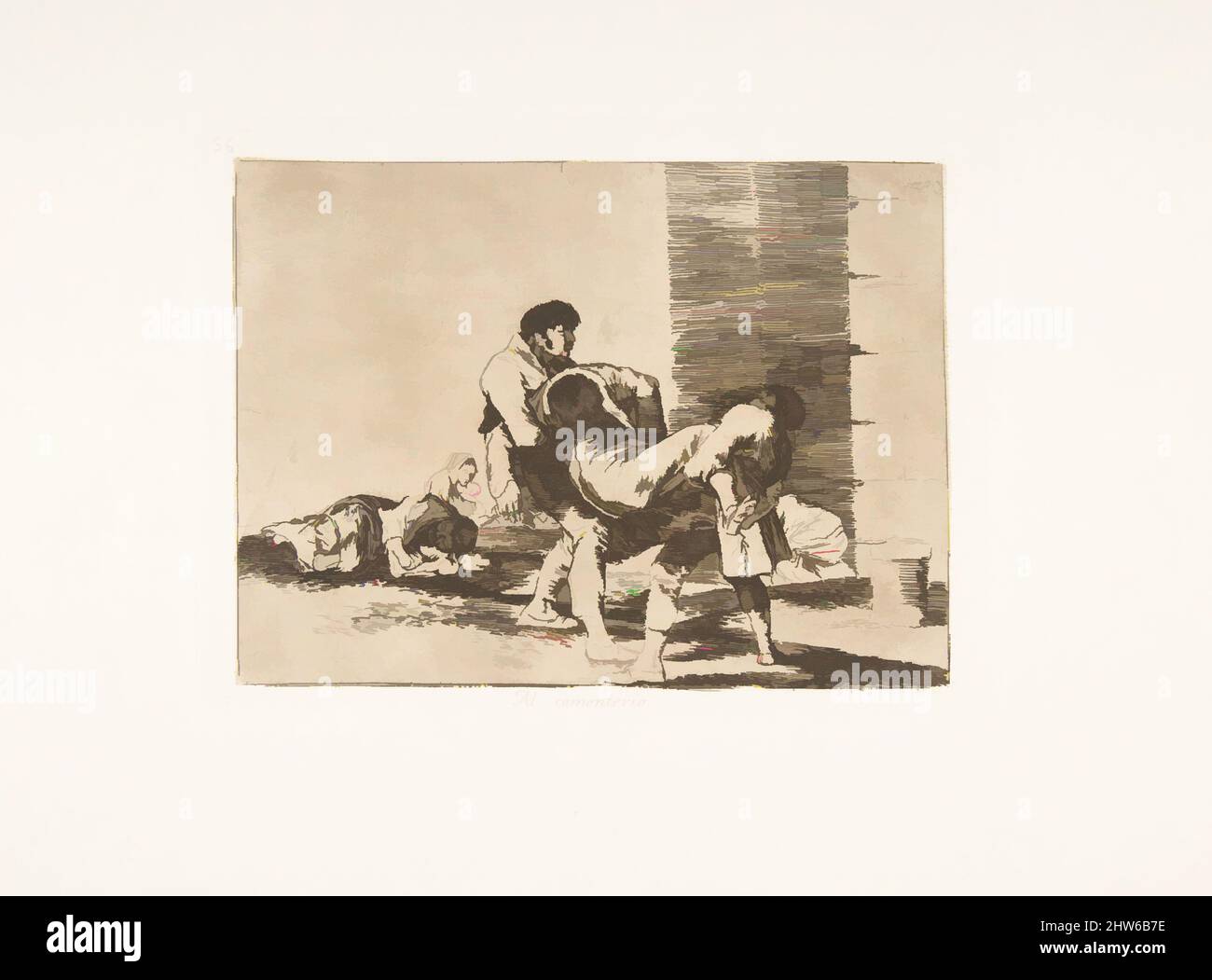 Art inspiré par la planche 56 de 'les désastres de la guerre' (Los Desastres de la Guerra): 'Au cimetière.'(Al cementerio.), 1811–12 (publié en 1863), Etching, lavis et point sec, plaque: 6 1/8 × 8 1/16 po. (15,5 × 20,5 cm), Prints, Goya (Francisco de Goya y Lucientes) (Espagnol, Fuendetodos, oeuvres classiques modernisées par Artotop avec une touche de modernité. Formes, couleur et valeur, impact visuel accrocheur sur l'art émotions par la liberté d'œuvres d'art d'une manière contemporaine. Un message intemporel qui cherche une nouvelle direction créative. Artistes qui se tournent vers le support numérique et créent le NFT Artotop Banque D'Images
