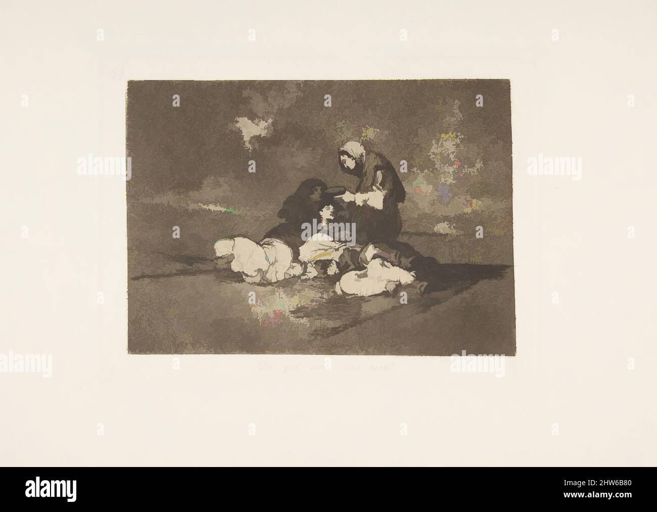 Art inspiré par la planche 59 de 'les désastres de la guerre' (Los Desastres de la Guerra): 'Quelle est l'utilisation d'une tasse?' ( De qué sirve una taza?), 1811–12 (publié en 1863), Etching, craquage d'aquatint et de lave brunis, plaque : 6 × 8 po. (15,3 × 20,3 cm), Prints, Goya (Francisco de Goya y Lucientes) (, oeuvres classiques modernisées par Artotop avec un peu de modernité. Formes, couleur et valeur, impact visuel accrocheur sur l'art émotions par la liberté d'œuvres d'art d'une manière contemporaine. Un message intemporel qui cherche une nouvelle direction créative. Artistes qui se tournent vers le support numérique et créent le NFT Artotop Banque D'Images