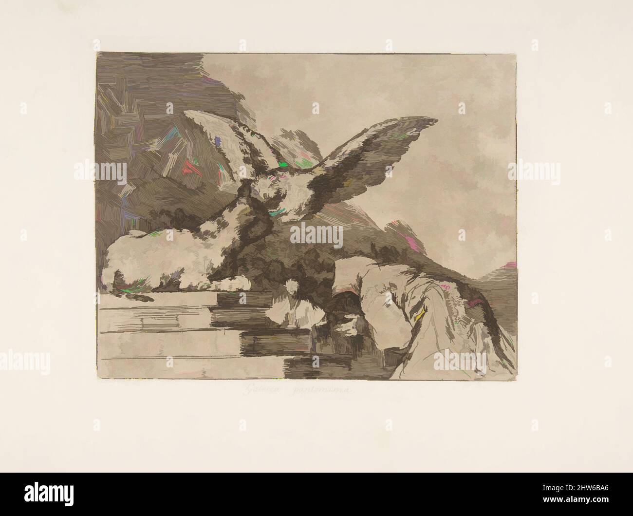 Art inspiré par la planche 73 de 'les désastres de la guerre' (Los Desastres de la Guerra): 'Félin pantomime' (Gatesca pantomima.), après 1814–15 (publié en 1863), Etching, burin et burnisher, plaque: 6 7/8 × 8 3/8 po. (17,4 × 21,2 cm), Prints, Goya (Francisco de Goya y Lucientes) (espagnol, oeuvres classiques modernisées par Artotop avec une touche de modernité. Formes, couleur et valeur, impact visuel accrocheur sur l'art émotions par la liberté d'œuvres d'art d'une manière contemporaine. Un message intemporel qui cherche une nouvelle direction créative. Artistes qui se tournent vers le support numérique et créent le NFT Artotop Banque D'Images