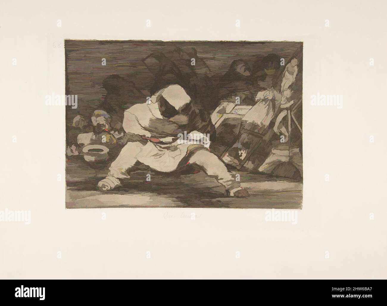 Art inspiré par la planche 68 de 'les désastres de la guerre' (Los Desastres de la Guerra): 'Quelle folie!.' (Que locara!), après 1814–15 (publié en 1863), Etching, lavis et burin, plaque : 8 7/16 x 6 3/8 po. (21,4 x 16,2 cm), Prints, Goya (Francisco de Goya y Lucientes) (Espagnol, Fuendetodos, oeuvres classiques modernisées par Artotop avec une touche de modernité. Formes, couleur et valeur, impact visuel accrocheur sur l'art émotions par la liberté d'œuvres d'art d'une manière contemporaine. Un message intemporel qui cherche une nouvelle direction créative. Artistes qui se tournent vers le support numérique et créent le NFT Artotop Banque D'Images