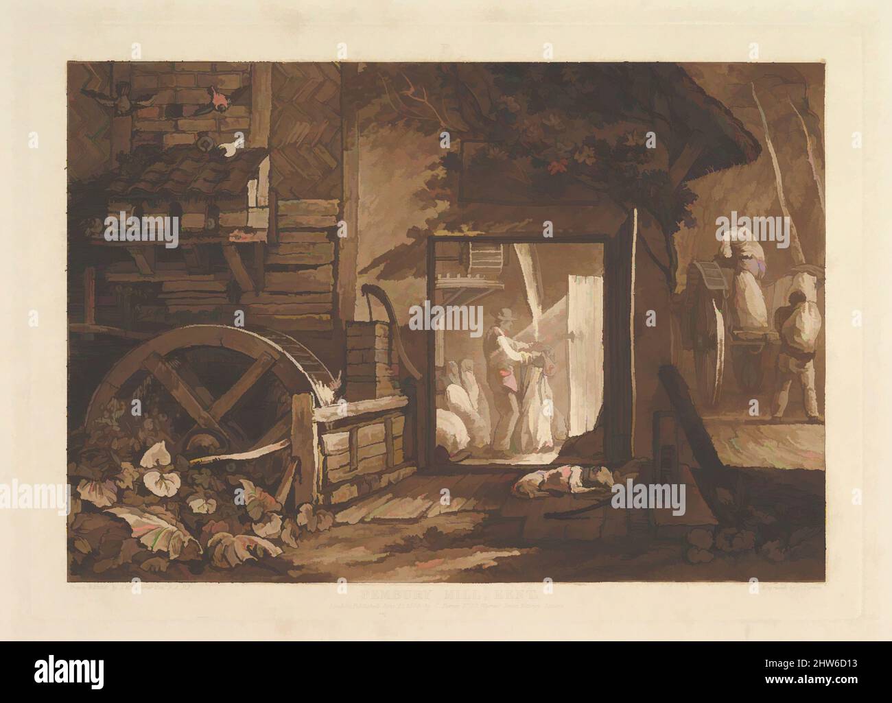 Art inspiré par Pembury Mill, Kent (Liber Studiorum, partie III, planche 12), juin 10, 1808, décapage et mezzotint ; premier état de quatre (Finberg), plaque : 7 1/8 x 10 7/16 po. (18,1 x 26,5 cm), Prints, conçu et gravé par Joseph Mallord William Turner (British, London 1775–1851 London, Classic œuvres modernisées par Artotop avec une touche de modernité. Formes, couleur et valeur, impact visuel accrocheur sur l'art émotions par la liberté d'œuvres d'art d'une manière contemporaine. Un message intemporel qui cherche une nouvelle direction créative. Artistes qui se tournent vers le support numérique et créent le NFT Artotop Banque D'Images