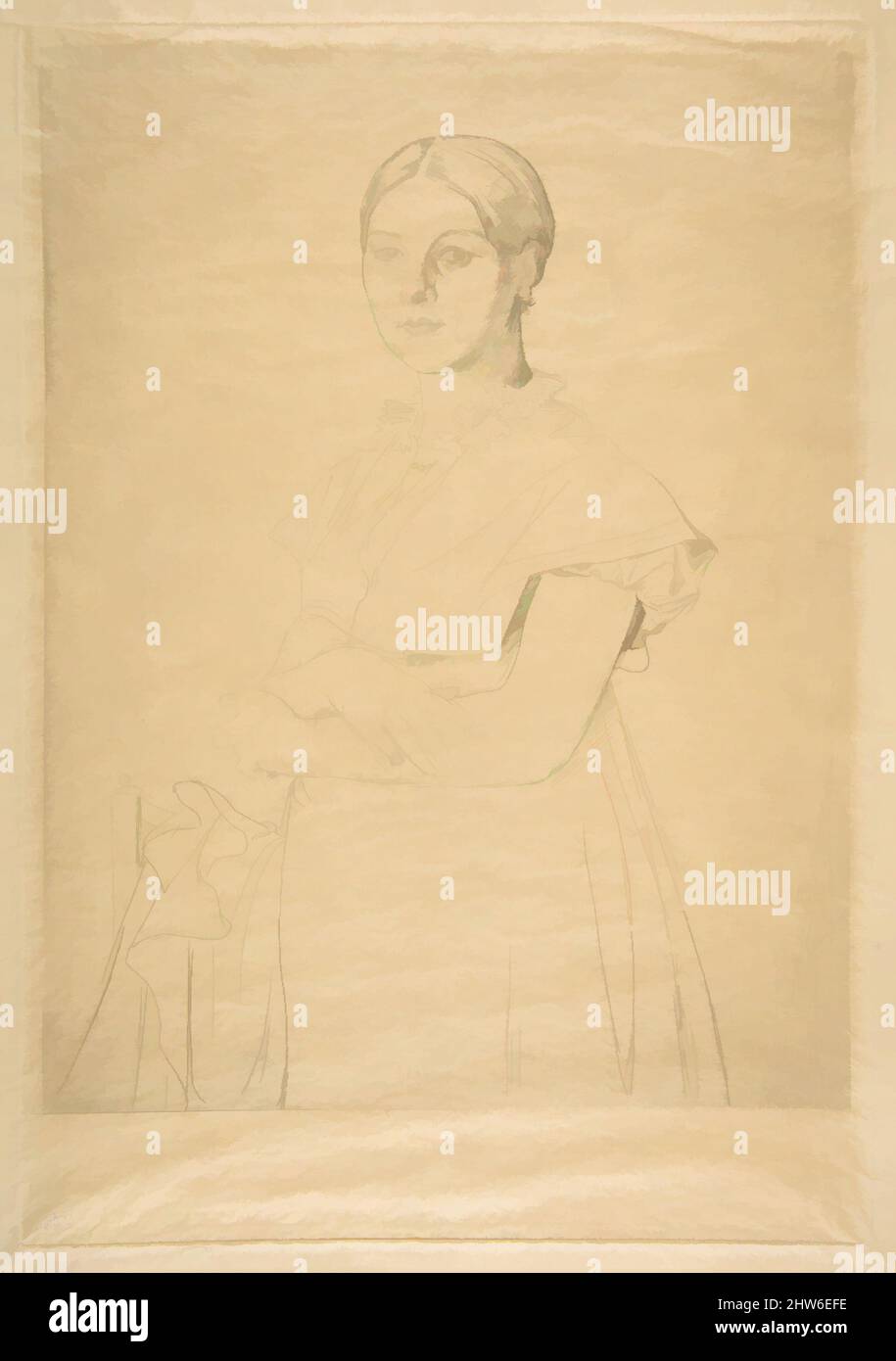 Art inspiré par Madame Granger, d'après Ingres, 1867, Etching sur papier japonais; premier état de quatre, feuille: 13 1/4 x 9 1/4 po. (33,7 x 23,5 cm), estampes, Félix Bracquemond (Français, Paris 1833–1914 Sèvres), d'après Jean Auguste Dominique Ingres (Français, Montauban 1780–1867 Paris, oeuvres classiques modernisées par Artotop avec une touche de modernité. Formes, couleur et valeur, impact visuel accrocheur sur l'art émotions par la liberté d'œuvres d'art d'une manière contemporaine. Un message intemporel qui cherche une nouvelle direction créative. Artistes qui se tournent vers le support numérique et créent le NFT Artotop Banque D'Images