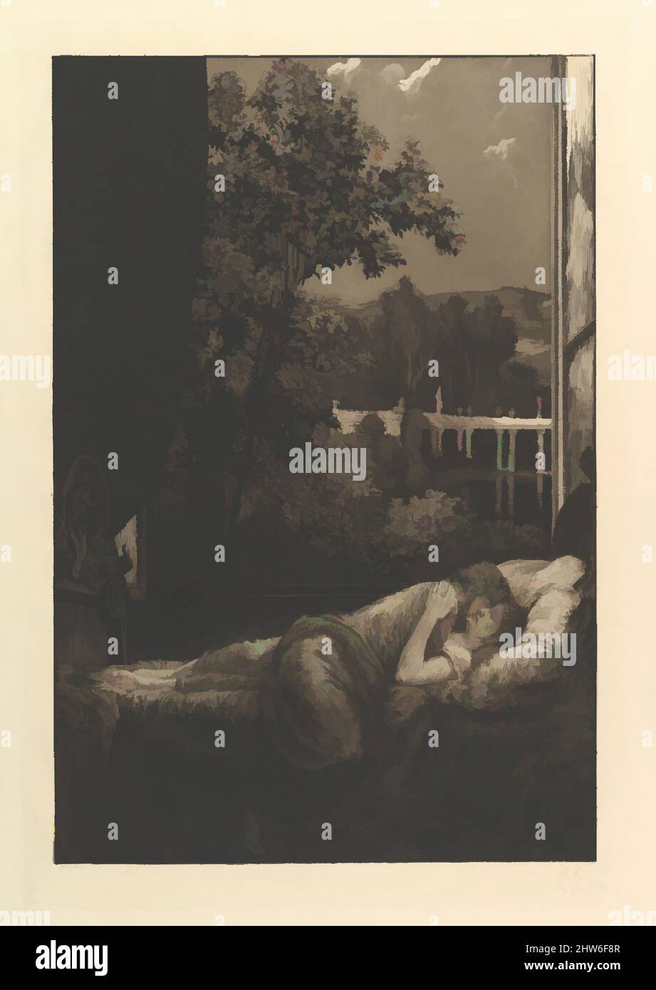 Art inspiré par Happiness (de la série A Love), 1887–1903, Etching, gravure, et aquatint; Troisième édition; état sept de sept, plaque: 17 15/16 × 12 3/8 po. (45,6 × 31,5 cm), tirages, Max Klinger (allemand, Leipzig 1857–1920 Großjena, œuvres classiques modernisées par Artotop avec une touche de modernité. Formes, couleur et valeur, impact visuel accrocheur sur l'art émotions par la liberté d'œuvres d'art d'une manière contemporaine. Un message intemporel qui cherche une nouvelle direction créative. Artistes qui se tournent vers le support numérique et créent le NFT Artotop Banque D'Images