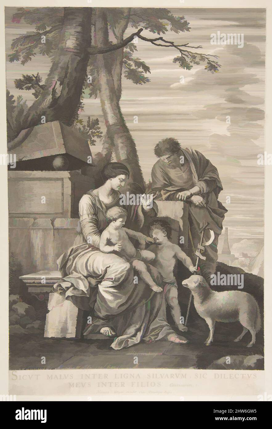 Art inspiré par la Sainte famille avec Saint Jean, gravure, feuille : 15 1/2 x 10 3/8 po. (39,4 x 26,3 cm), Prints, William Faithorne The Elder (Britannique, Londres, env. 1616–1691 Londres), après Laurent de la Hyre (français, Paris 1606–1656 Paris, oeuvres classiques modernisées par Artotop avec une touche de modernité. Formes, couleur et valeur, impact visuel accrocheur sur l'art émotions par la liberté d'œuvres d'art d'une manière contemporaine. Un message intemporel qui cherche une nouvelle direction créative. Artistes qui se tournent vers le support numérique et créent le NFT Artotop Banque D'Images