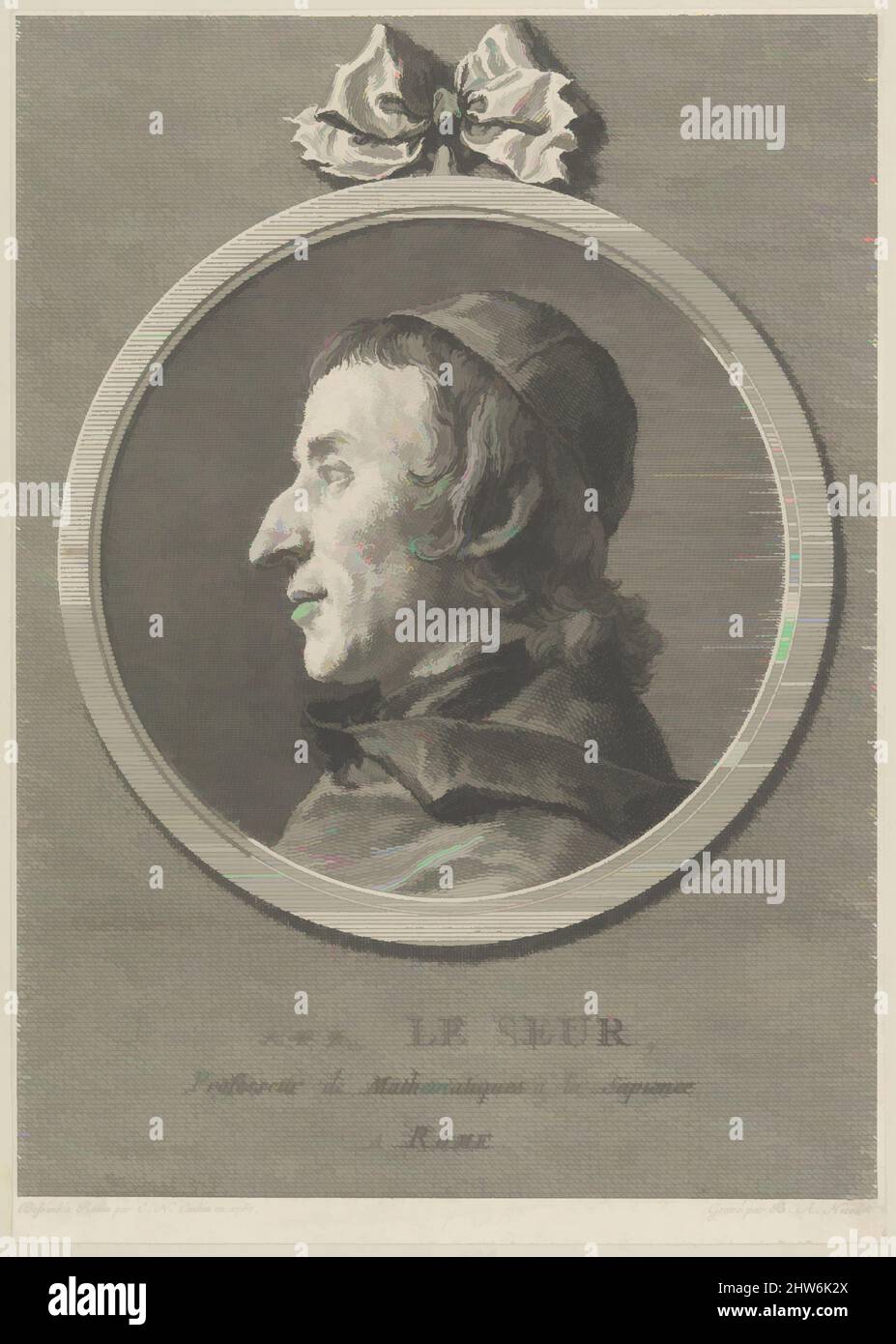 Art inspiré par le Seur, Professeur de mathématiques á la Sapience, Rome, 1750, Etching, feuille: 7 3/16 x 5 1/16 po. (18,2 x 12,9 cm), estampes, d'après Charles Nicolas Cochin II (français, Paris 1715–1790 Paris, oeuvres classiques modernisées par Artotop avec une touche de modernité. Formes, couleur et valeur, impact visuel accrocheur sur l'art émotions par la liberté d'œuvres d'art d'une manière contemporaine. Un message intemporel qui cherche une nouvelle direction créative. Artistes qui se tournent vers le support numérique et créent le NFT Artotop Banque D'Images