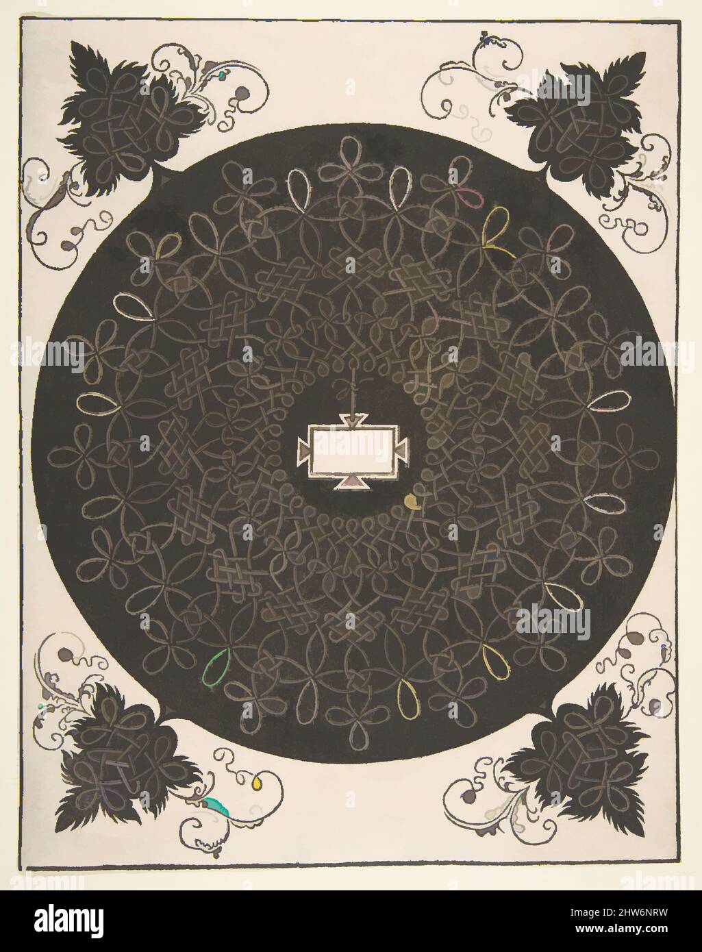 Art inspiré par le motif brodé avec un panneau oblong dans son centre, 1521 avant, coupe de bois, feuille: 10 9/16 x 8 5/16 po. (26,8 x 21,1 cm), Albrecht Dürer (allemand, Nuremberg 1471–1528 Nuremberg), d'après Leonardo da Vinci (italien, Vinci 1452–1519 Amboise) (ou atelier), broderie, œuvres classiques modernisées par Artotop avec une touche de modernité. Formes, couleur et valeur, impact visuel accrocheur sur l'art émotions par la liberté d'œuvres d'art d'une manière contemporaine. Un message intemporel qui cherche une nouvelle direction créative. Artistes qui se tournent vers le support numérique et créent le NFT Artotop Banque D'Images