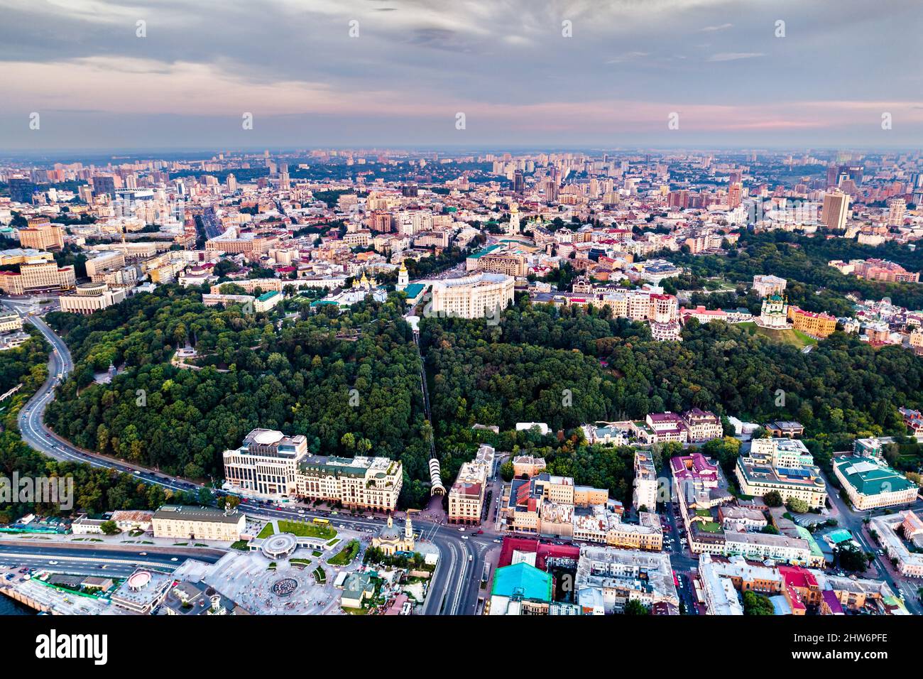 Vue aérienne du Vieux Kiev en Ukraine Banque D'Images