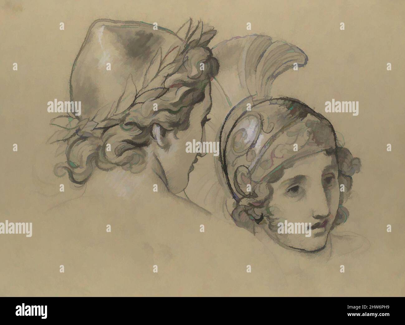 Art inspiré par l'étude des chefs pour l'étude de 'Castor et Pollux libérer Helen', 1817, crayon noir, trébuchement, et craie blanche sur papier à poser sur les buff, feuille: 8 7/8 x 11 7/8 po. (22,6 x 30,1 cm), dessins, Joseph-Ferdinand Lancrenon (français, 1794–1874, oeuvres classiques modernisées par Artotop avec une touche de modernité. Formes, couleur et valeur, impact visuel accrocheur sur l'art émotions par la liberté d'œuvres d'art d'une manière contemporaine. Un message intemporel qui cherche une nouvelle direction créative. Artistes qui se tournent vers le support numérique et créent le NFT Artotop Banque D'Images Art inspiré par l'étude des chefs pour l'étude de 'Castor et Pollux libérer Helen', 1817, crayon noir, trébuchement, et craie blanche sur papier à poser sur les buff, feuille: 8 7/8 x 11 7/8 po. (22,6 x 30,1 cm), dessins, Joseph-Ferdinand Lancrenon (français, 1794–1874, oeuvres classiques modernisées par Artotop avec une touche de modernité. Formes, couleur et valeur, impact visuel accrocheur sur l'art émotions par la liberté d'œuvres d'art d'une manière contemporaine. Un message intemporel qui cherche une nouvelle direction créative. Artistes qui se tournent vers le support numérique et créent le NFT Artotop Banque D'Images