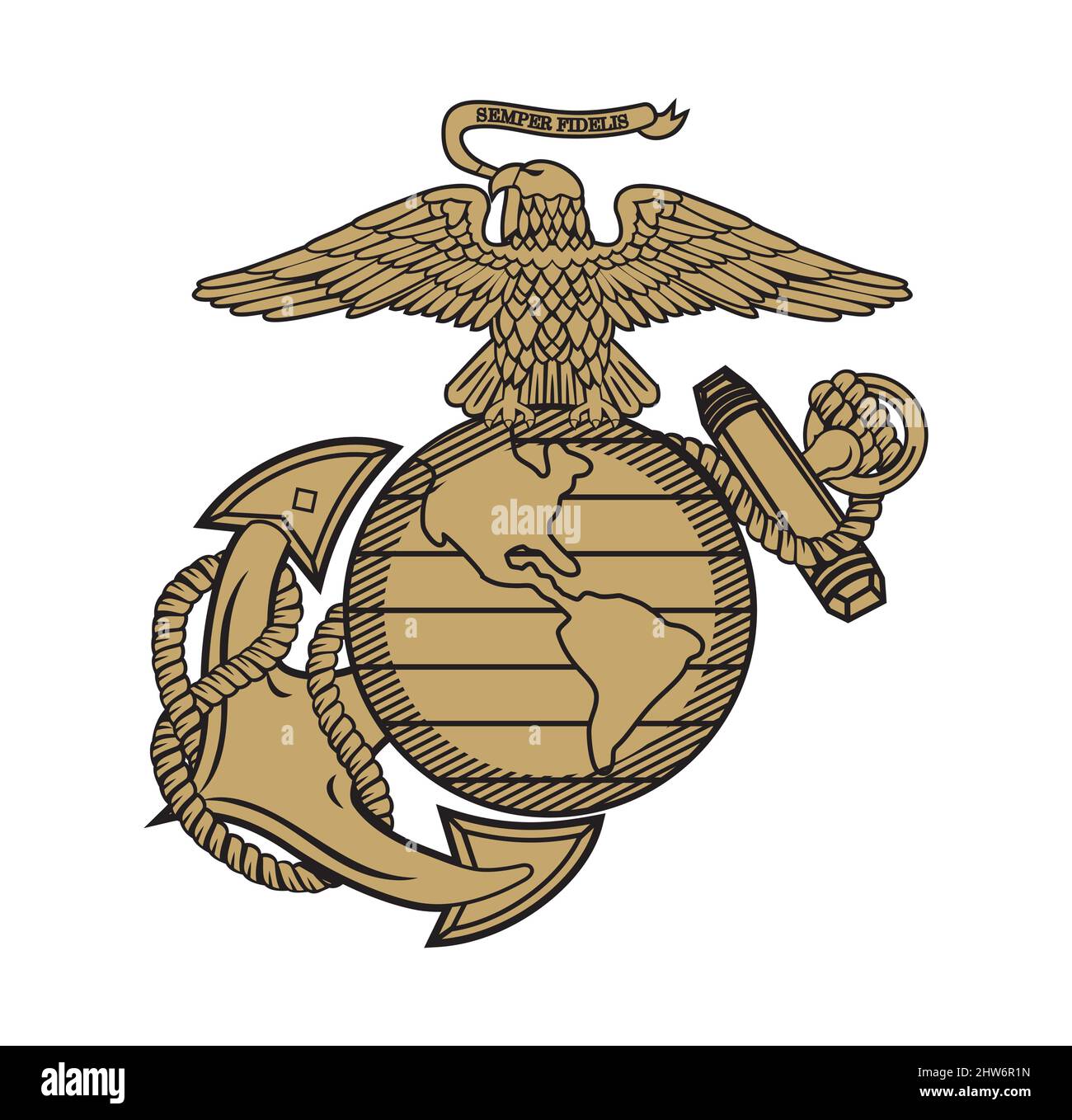 United State Marine corps Eagle Globe and Anchor ega design illustration vecteur eps format , adapté à vos besoins de conception, logo, illustration, anime Illustration de Vecteur