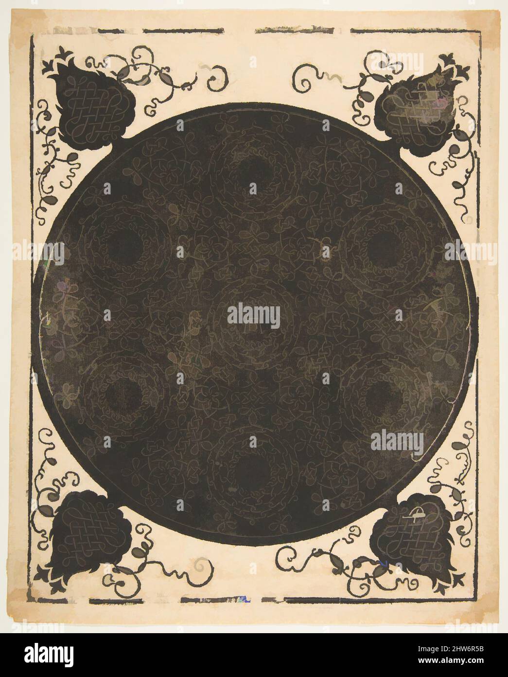 Art inspiré par motif brodé avec sept couronnes et quatre pièces d'angle, 1521 avant, coupe de bois, feuille : 8 1/4 x 10 5/8 po. (21 x 27 cm), Albrecht Dürer (allemand, Nuremberg 1471–1528 Nuremberg), d'après Leonardo da Vinci (italien, Vinci 1452–1519 Amboise) (ou atelier), broderie, œuvres classiques modernisées par Artotop avec une touche de modernité. Formes, couleur et valeur, impact visuel accrocheur sur l'art émotions par la liberté d'œuvres d'art d'une manière contemporaine. Un message intemporel qui cherche une nouvelle direction créative. Artistes qui se tournent vers le support numérique et créent le NFT Artotop Banque D'Images