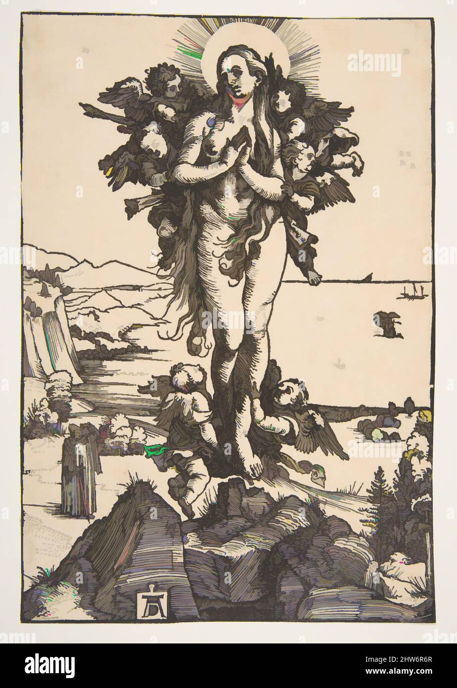 Art inspiré par l'élévation de Sainte Marie-Madeleine, s.d., Woodcut, feuille : 8 3/8 x 5 11/16 po. (21,2 x 14,5 cm), Prints, Albrecht Dürer (allemand, Nuremberg 1471–1528 Nuremberg, œuvres classiques modernisées par Artotop avec une touche de modernité. Formes, couleur et valeur, impact visuel accrocheur sur l'art émotions par la liberté d'œuvres d'art d'une manière contemporaine. Un message intemporel qui cherche une nouvelle direction créative. Artistes qui se tournent vers le support numérique et créent le NFT Artotop Banque D'Images