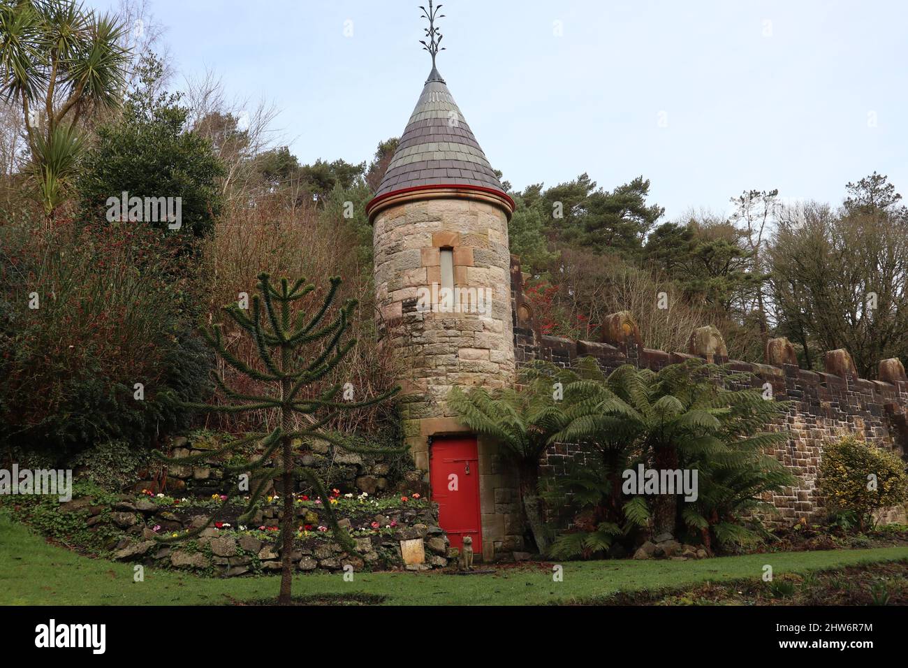 Une tour au château de Belfast Banque D'Images