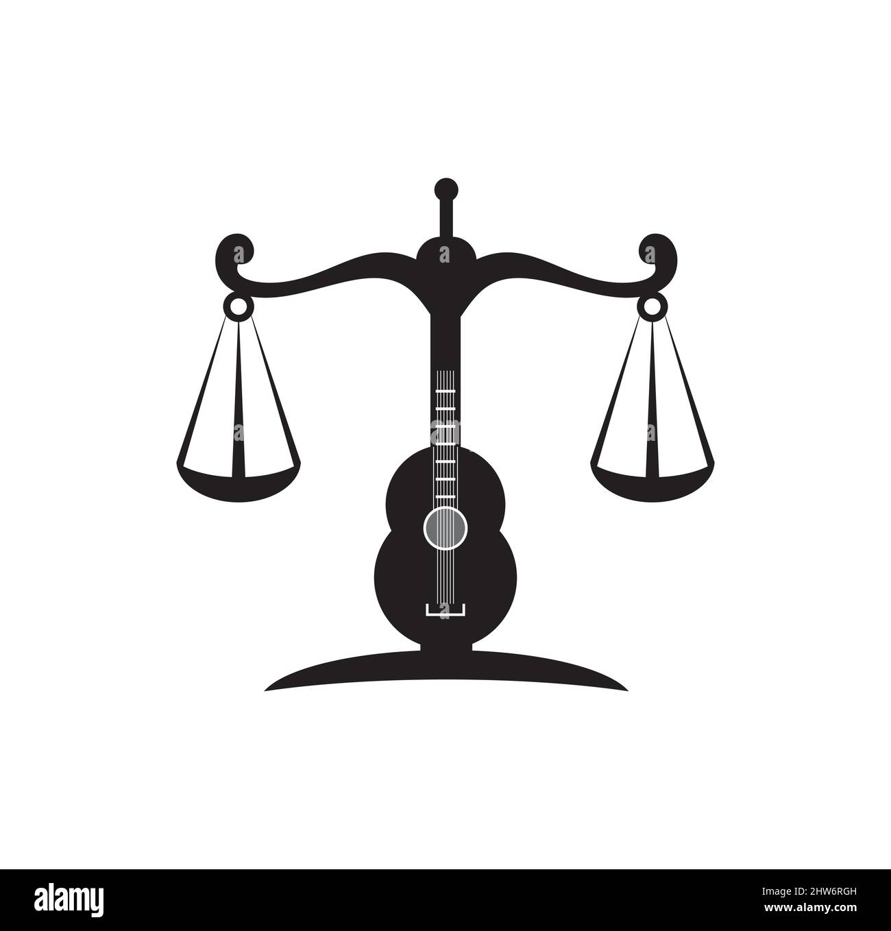 Guitar Law logo design illustration vecteur eps format , adapté à vos besoins de conception, logo, illustration, animation, etc Illustration de Vecteur