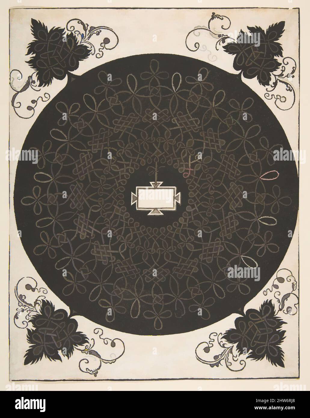 Art inspiré par le motif brodé avec un panneau oblong dans son centre, 1521 avant, coupe de bois, feuille: 10 1/2 x 8 1/4 po. (26,7 x 21 cm), Albrecht Dürer (allemand, Nuremberg 1471–1528 Nuremberg), d'après Leonardo da Vinci (italien, Vinci 1452–1519 Amboise) (ou atelier), motif brodé, œuvres classiques modernisées par Artotop avec une touche de modernité. Formes, couleur et valeur, impact visuel accrocheur sur l'art émotions par la liberté d'œuvres d'art d'une manière contemporaine. Un message intemporel qui cherche une nouvelle direction créative. Artistes qui se tournent vers le support numérique et créent le NFT Artotop Banque D'Images